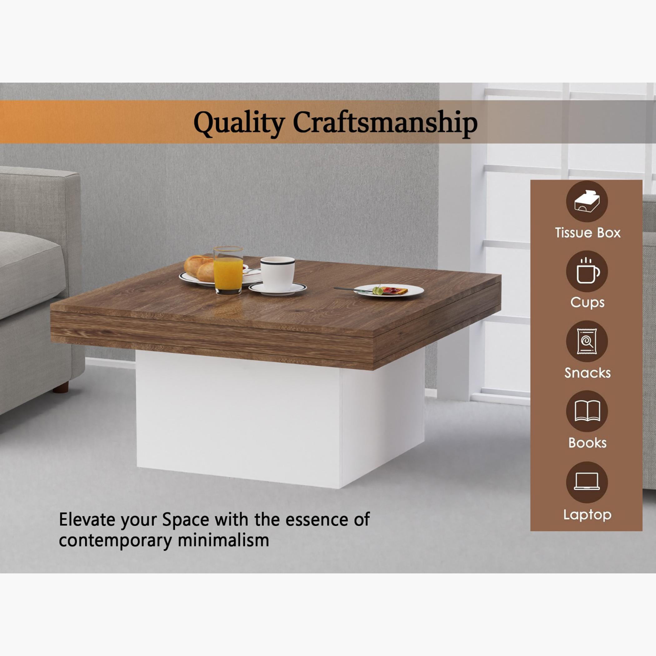 Modern Wooden Coffee Table - 90x90x45 cm-furniture-livingroom-coffeetables-image-3