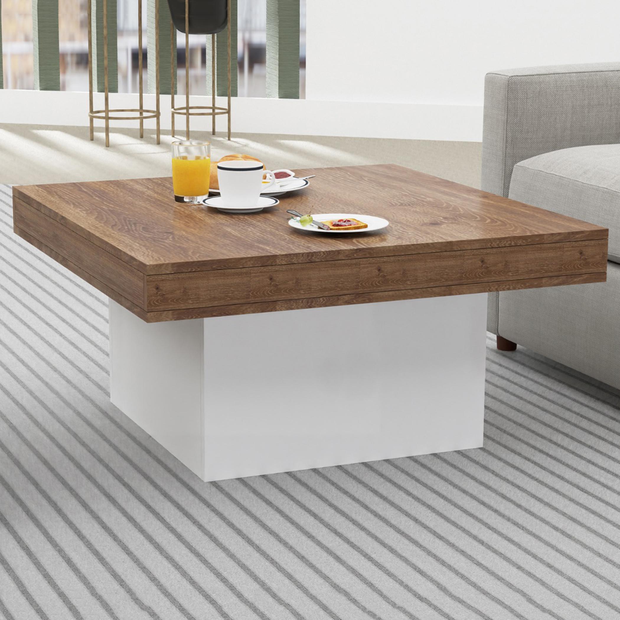 Modern Wooden Coffee Table - 90x90x45 cm-furniture-livingroom-coffeetables-image-4