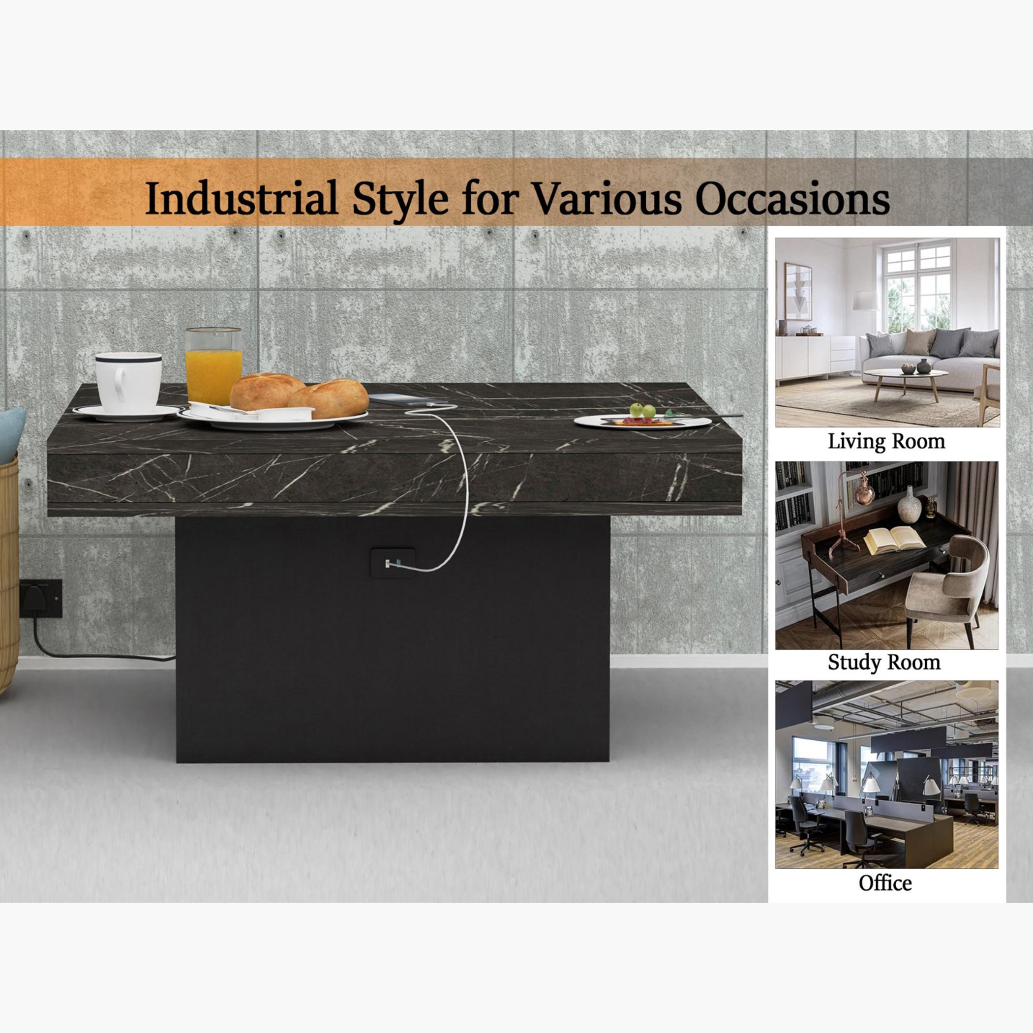 طاولة قهوة خشبية مع منفذ يو إس بي مودرن من ماهماي- 90x90x45 سم-furniture-livingroom-coffeetables-image-2