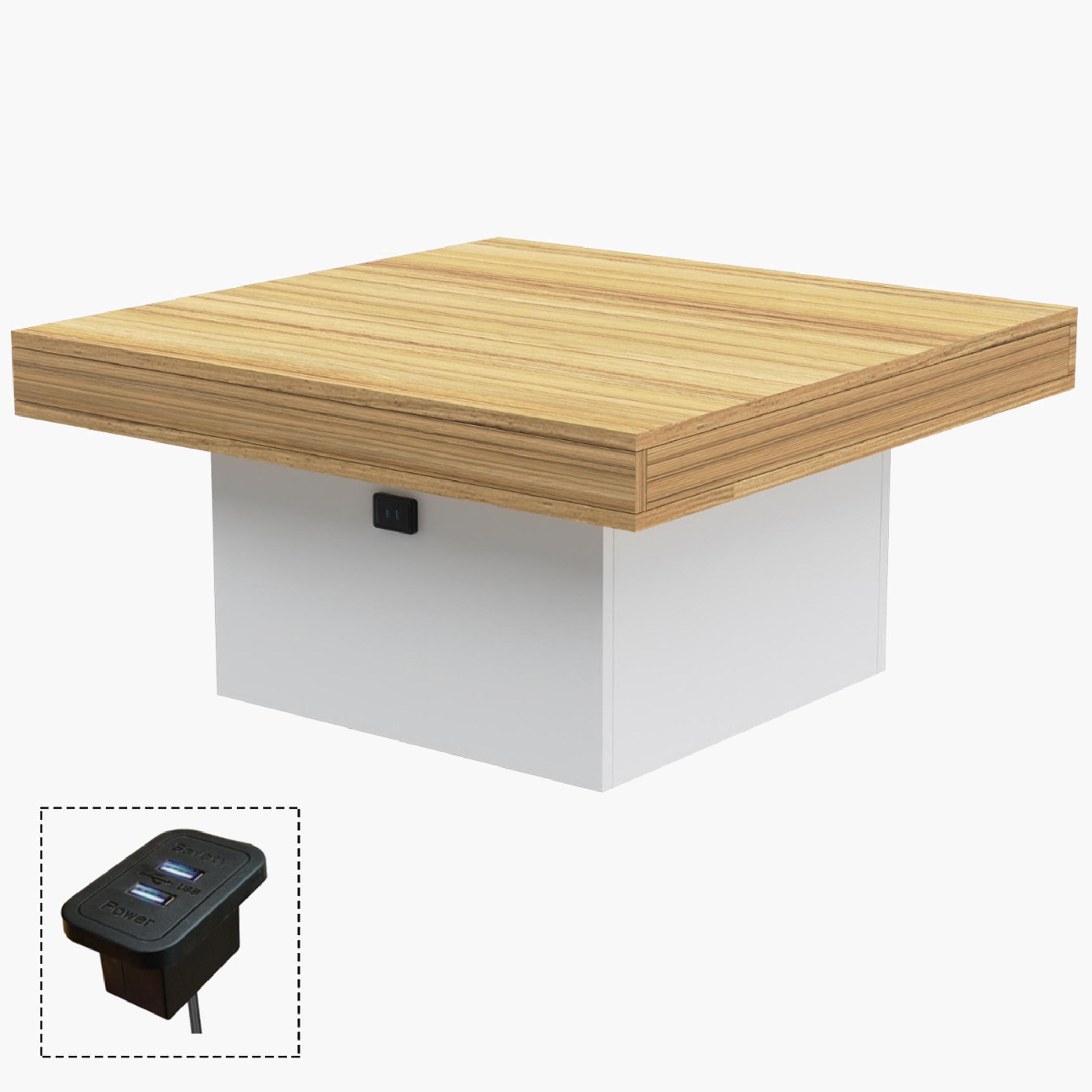 Modern Wooden Coffee Table with USB Port - 90x90x45 cm-furniture-livingroom-coffeetables-image-1