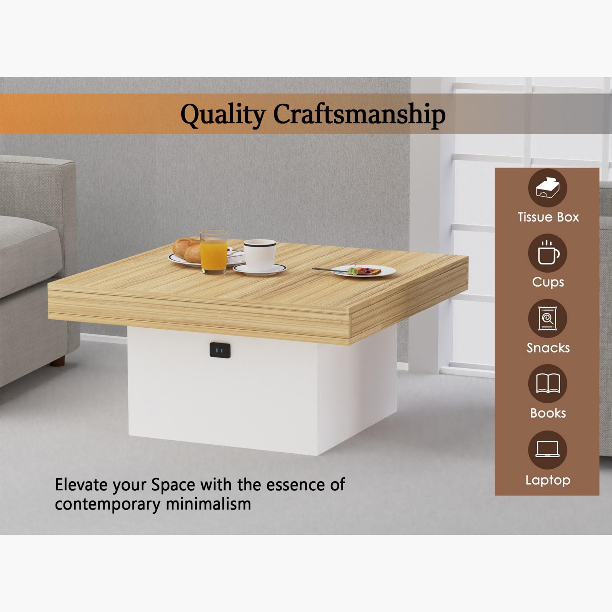 Modern Wooden Coffee Table with USB Port - 90x90x45 cm-furniture-livingroom-coffeetables-image-3