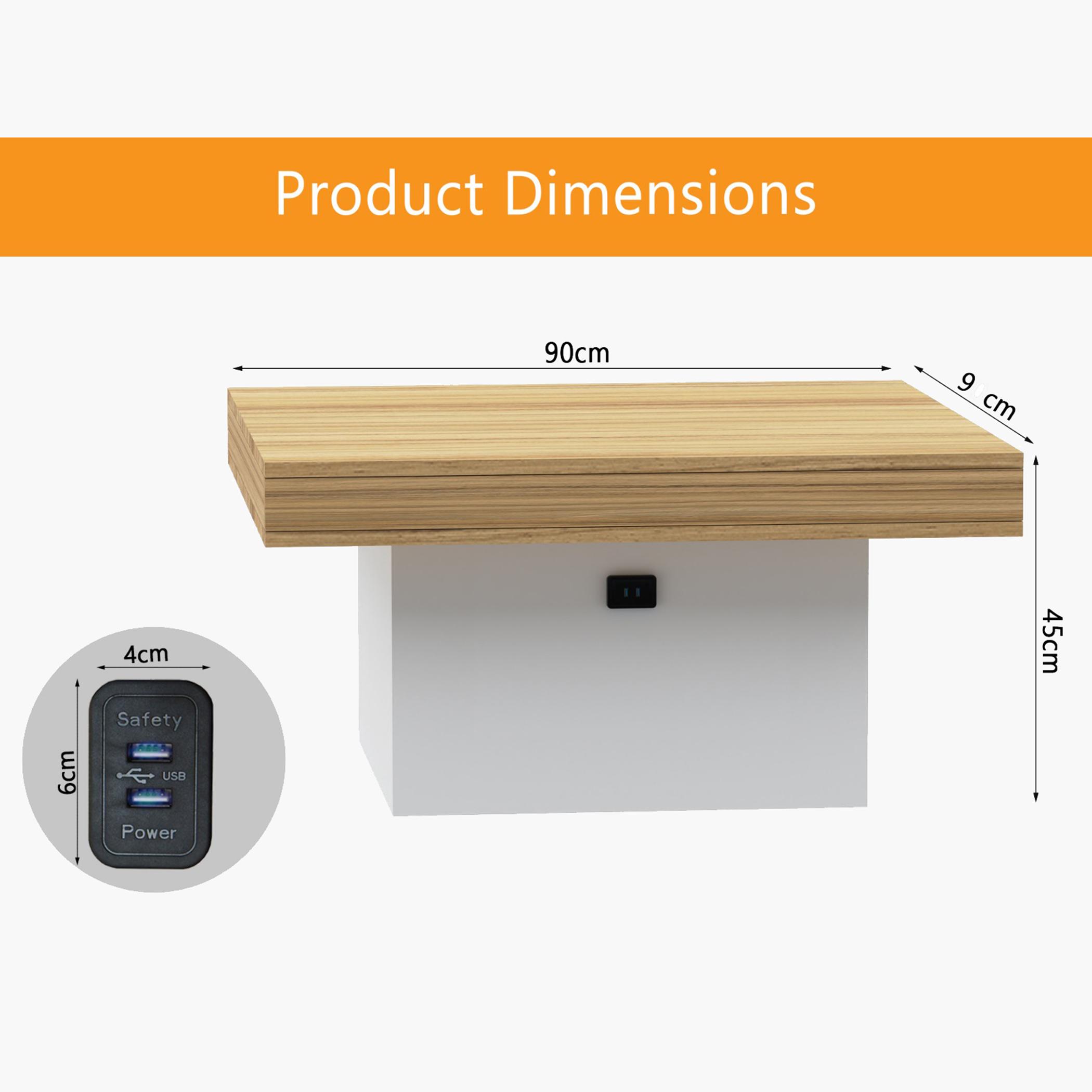 Modern Wooden Coffee Table with USB Port - 90x90x45 cm-furniture-livingroom-coffeetables-image-5