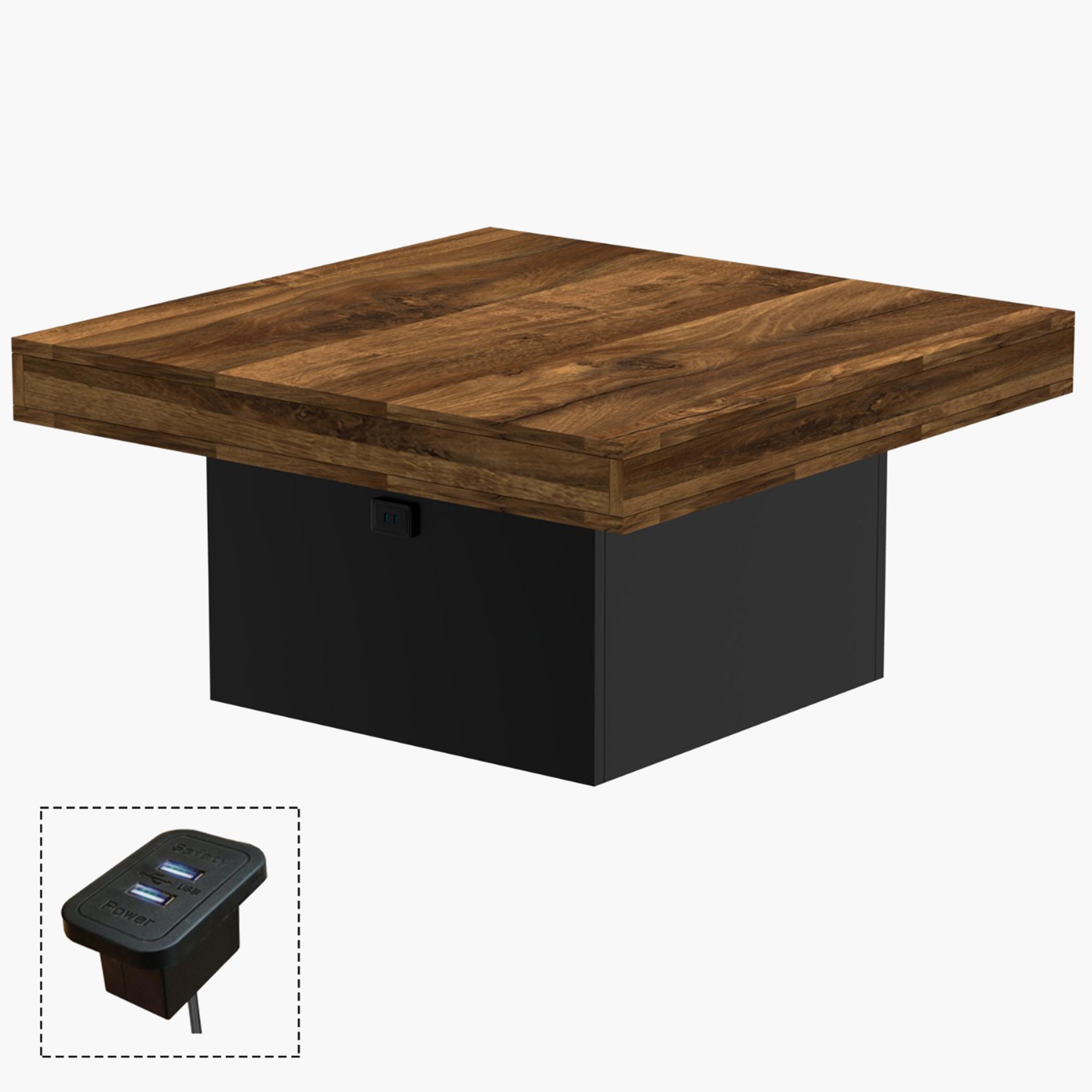 Modern Wooden Coffee Table with USB Port - 90x90x45 cm-furniture-livingroom-coffeetables-image-1