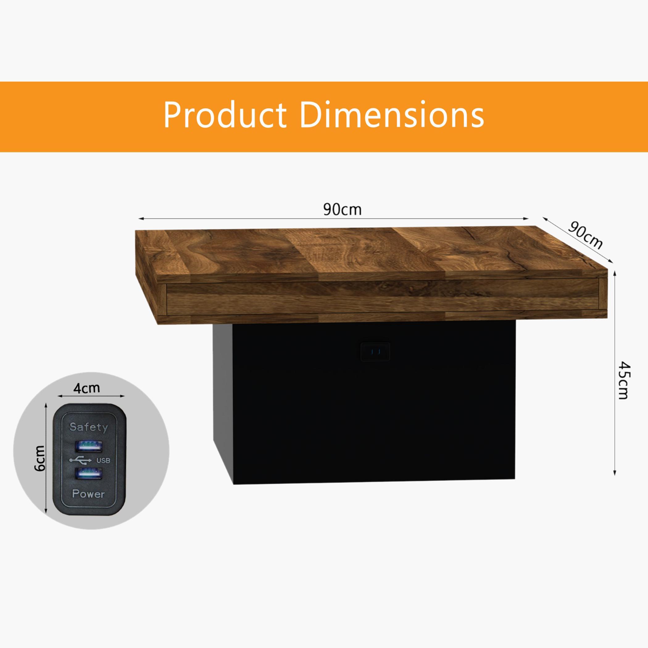 Modern Wooden Coffee Table with USB Port - 90x90x45 cm-furniture-livingroom-coffeetables-image-5