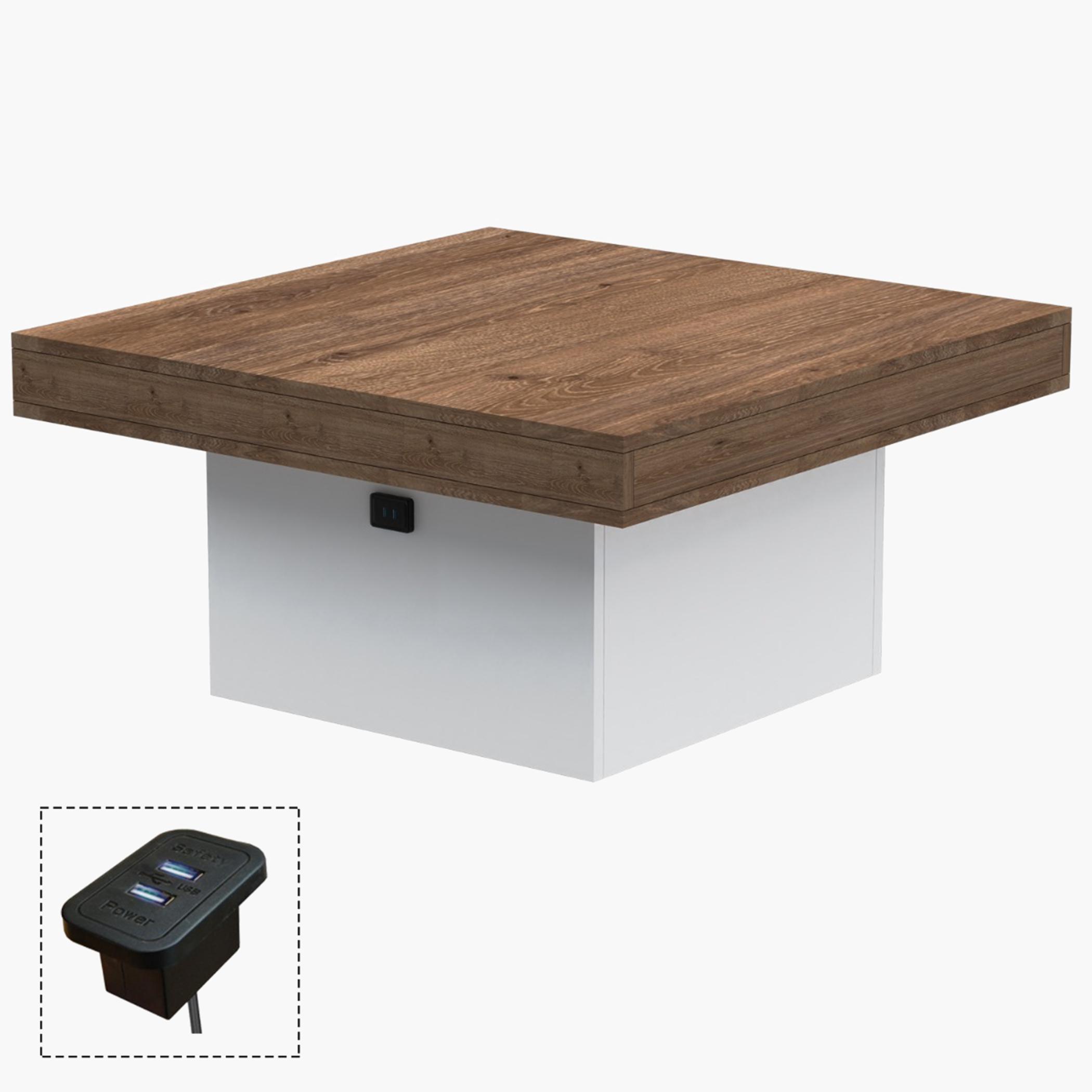 Modern Wooden Coffee Table with USB Port - 90x90x45 cm-furniture-livingroom-coffeetables-image-1