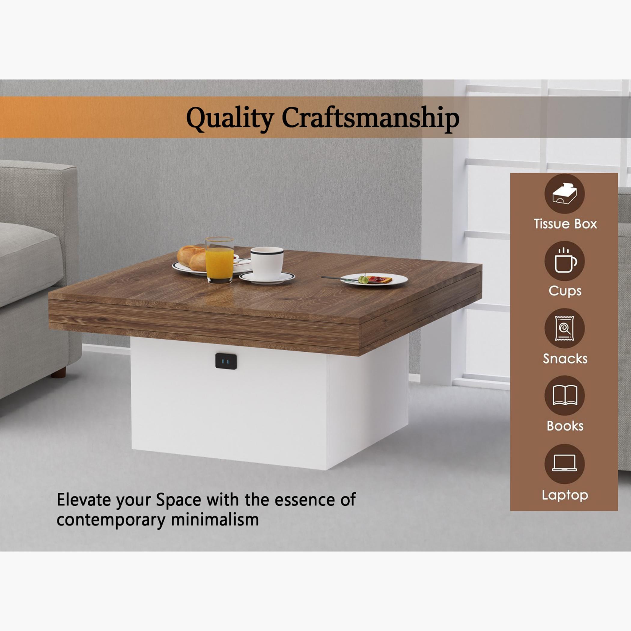 Modern Wooden Coffee Table with USB Port - 90x90x45 cm-furniture-livingroom-coffeetables-image-3