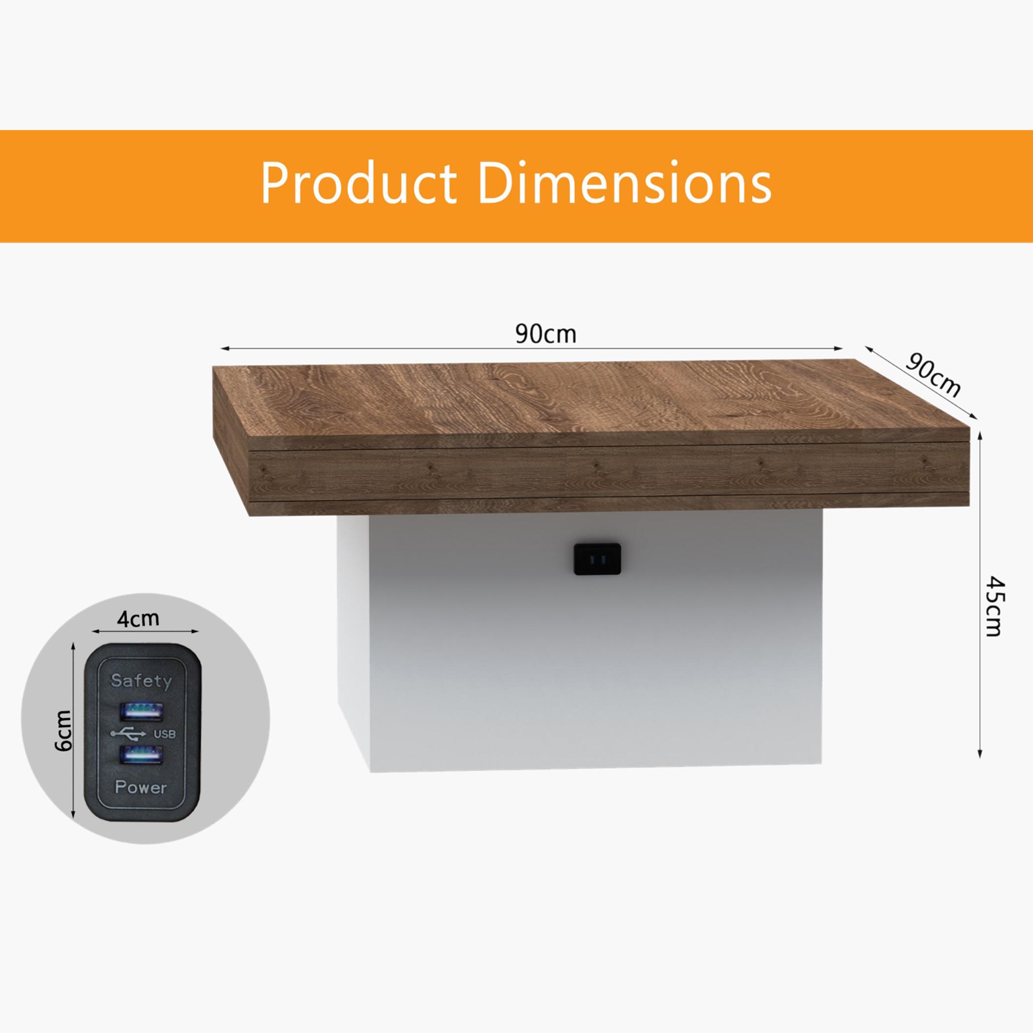 Modern Wooden Coffee Table with USB Port - 90x90x45 cm-furniture-livingroom-coffeetables-image-5