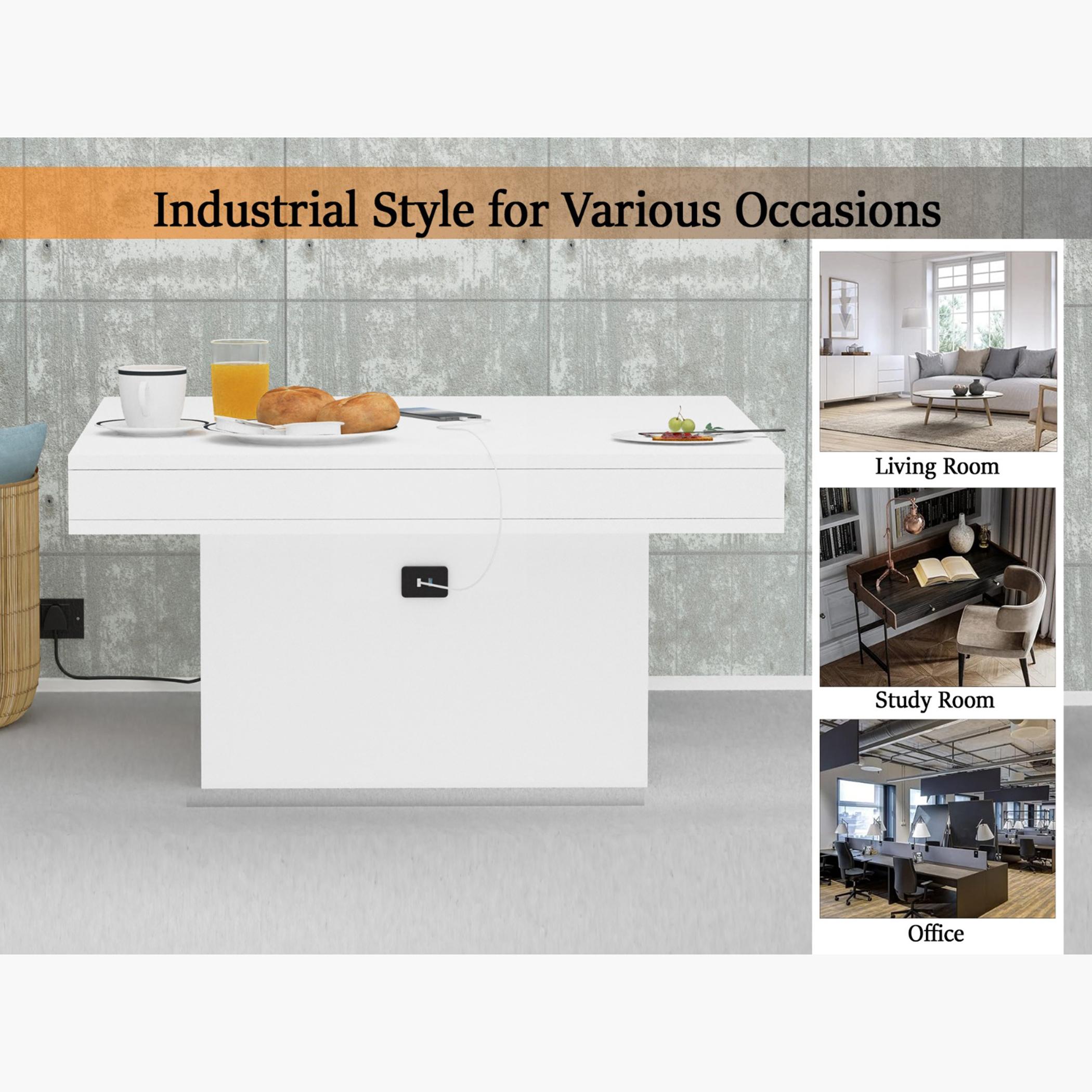 Modern Coffee Table with USB Port - 90x90x45 cm-furniture-livingroom-coffeetables-image-2