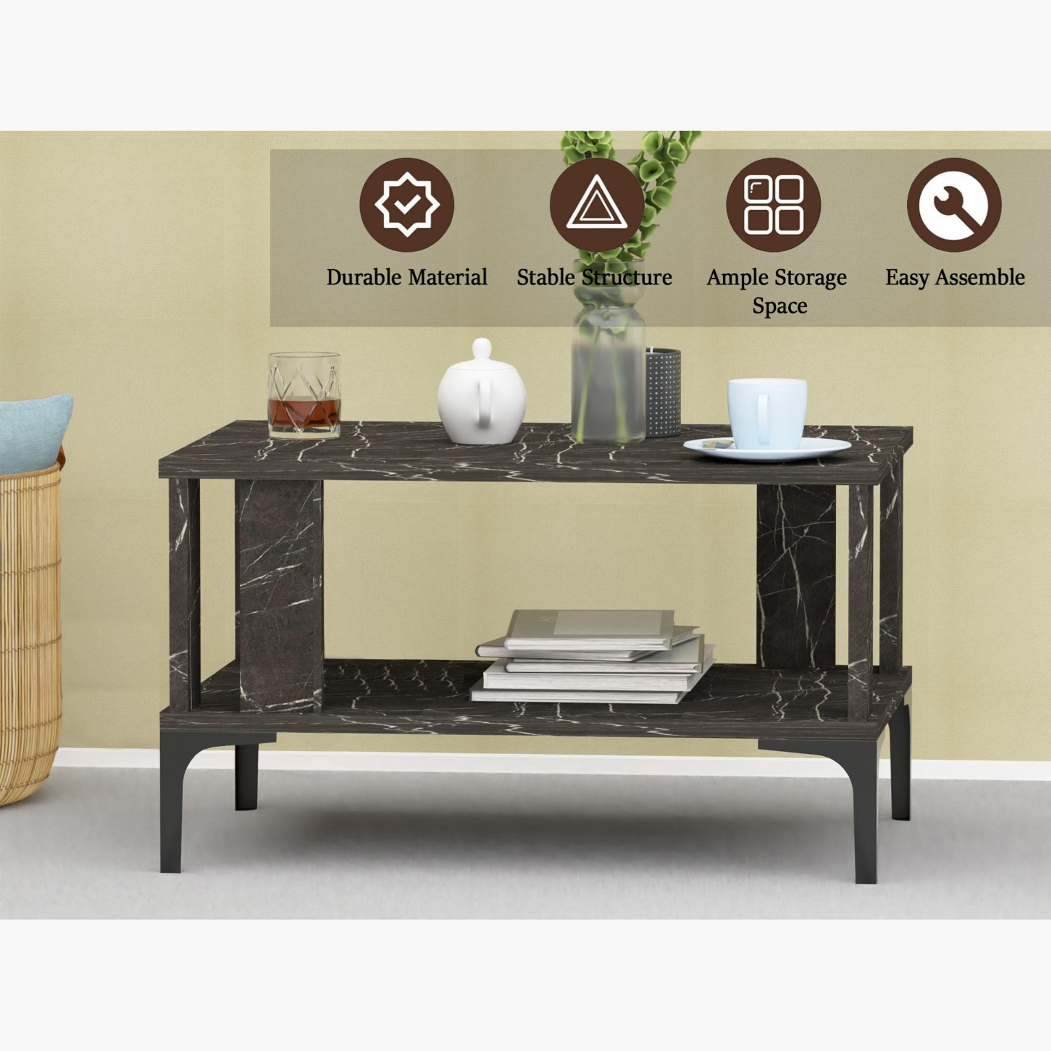 Modern Coffee Table with Storage Shelf - 70x50x40 cm-furniture-livingroom-coffeetables-image-4