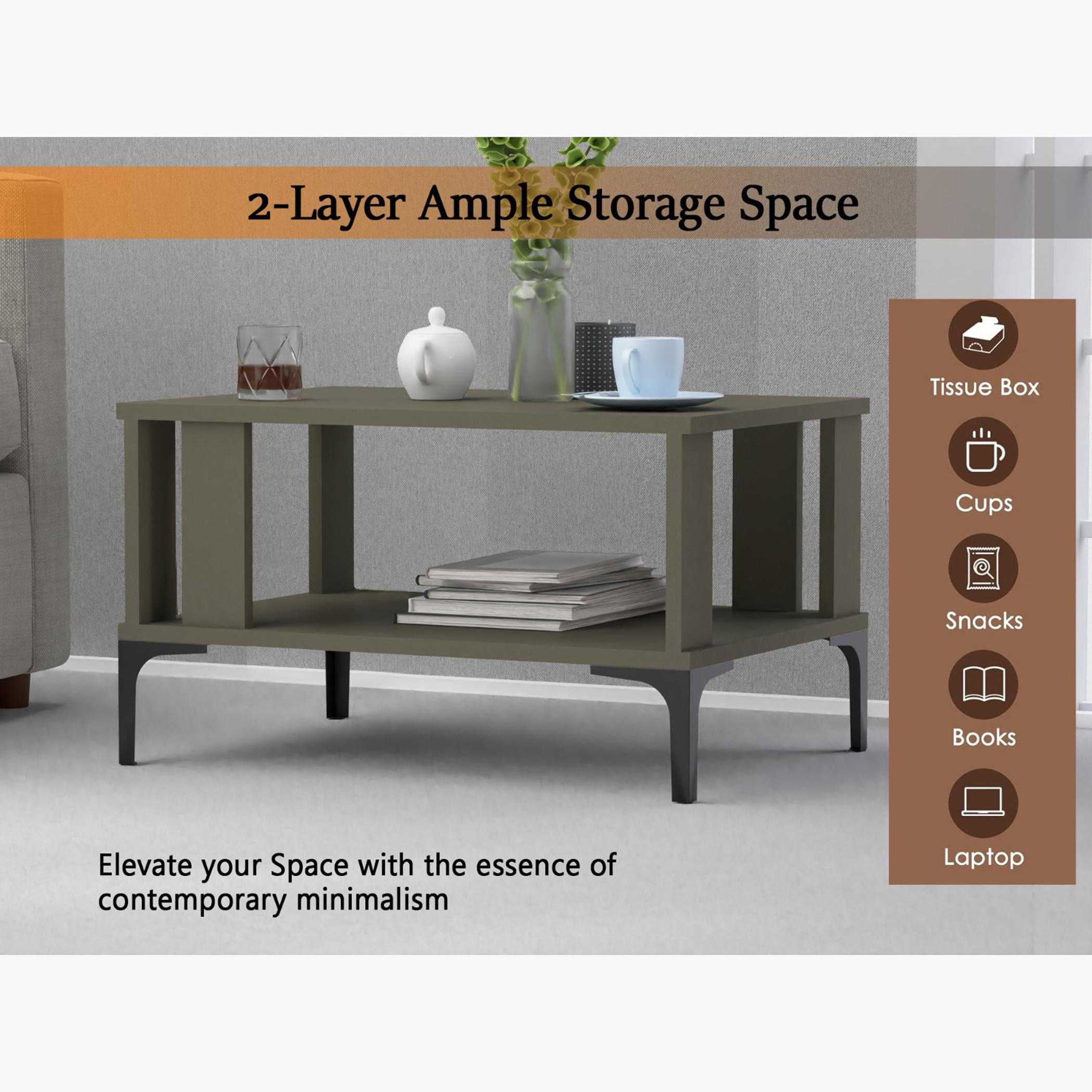 Modern Coffee Table with Storage Shelf - 70x50x40 cm-furniture-livingroom-coffeetables-image-3