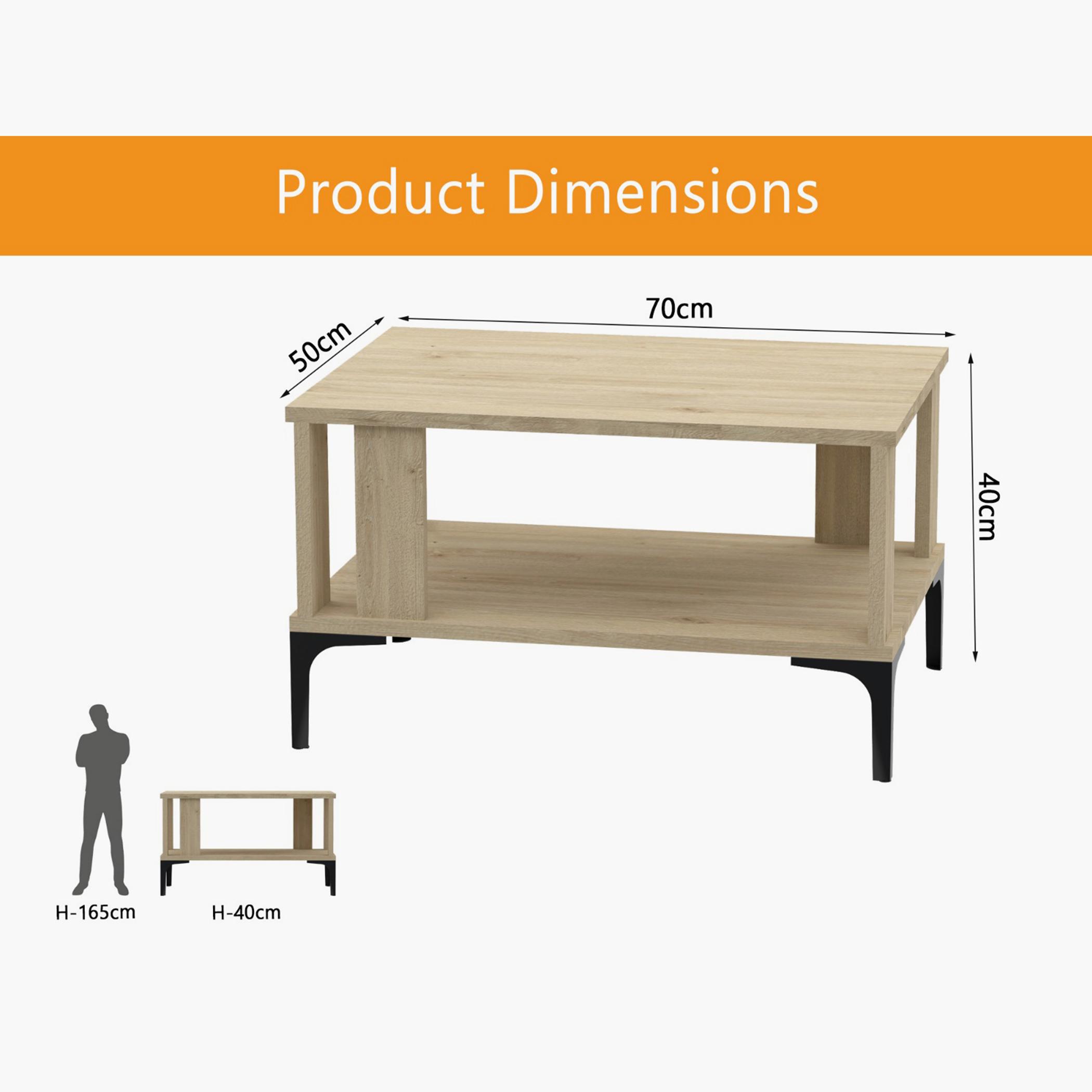 Modern Coffee Table with Storage Shelf - 70x50x40 cm-furniture-livingroom-coffeetables-image-5
