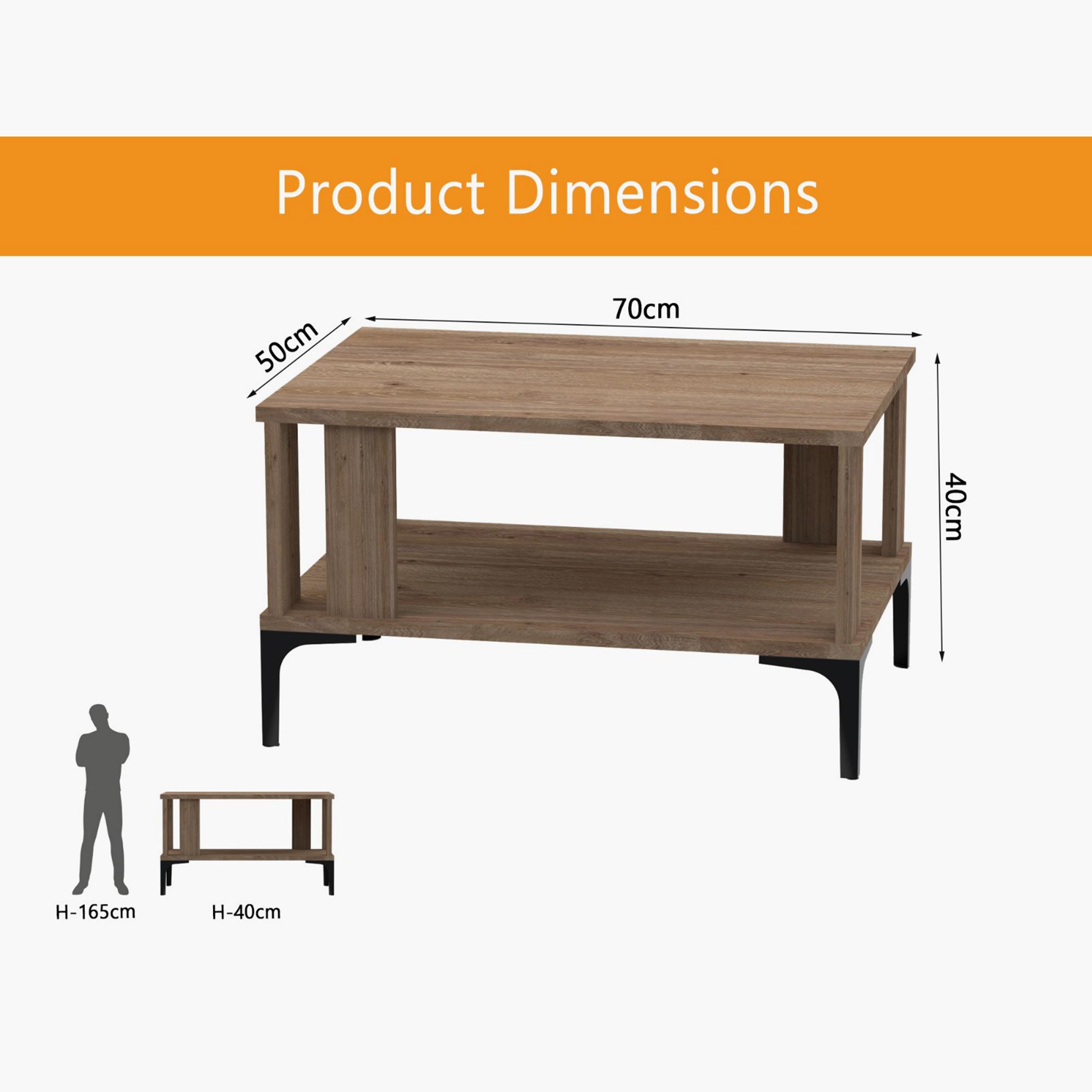 Modern Coffee Table with Storage Shelf - 70x50x40 cm-furniture-livingroom-coffeetables-image-5