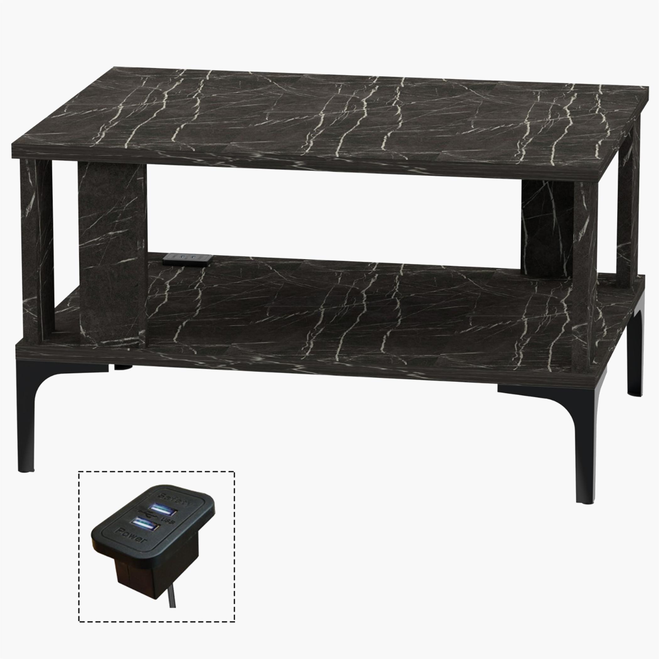 طاولة قهوة حديثة مع منفذ يو إس بي ورف تخزين من ماهمايي- 70×50×40 سم-furniture-livingroom-coffeetables-image-1
