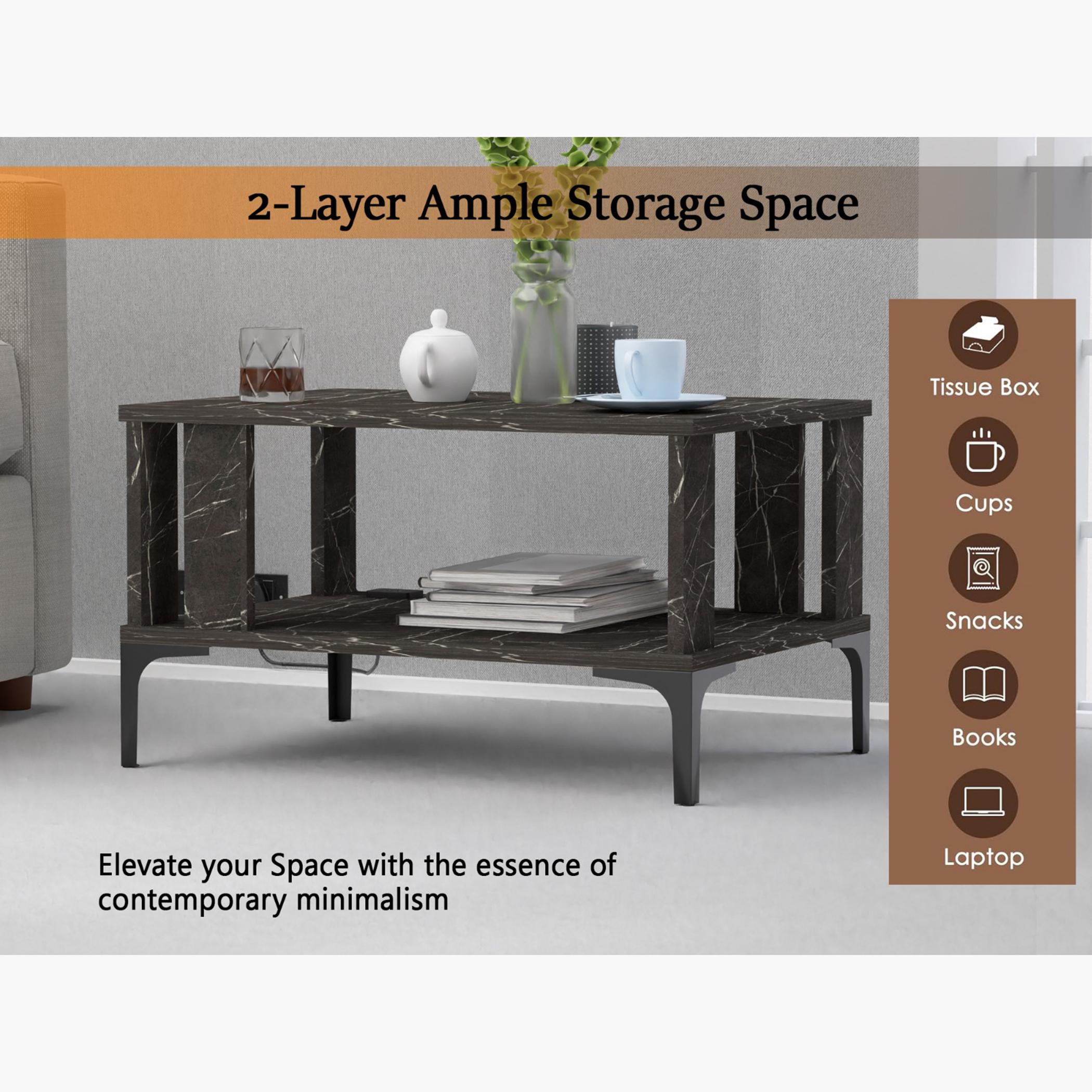 طاولة قهوة حديثة مع منفذ يو إس بي ورف تخزين من ماهمايي- 70×50×40 سم-furniture-livingroom-coffeetables-image-3