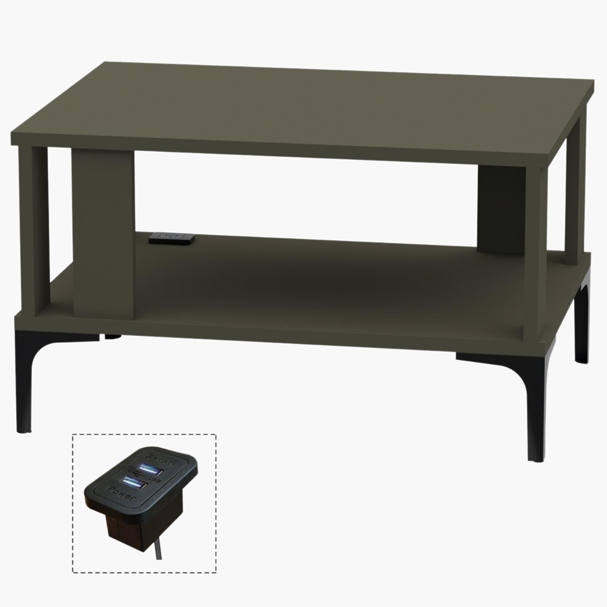 Modern Coffee Table with USB Port and Storage Shelf - 70x50x40 cm-furniture-livingroom-coffeetables-image-1