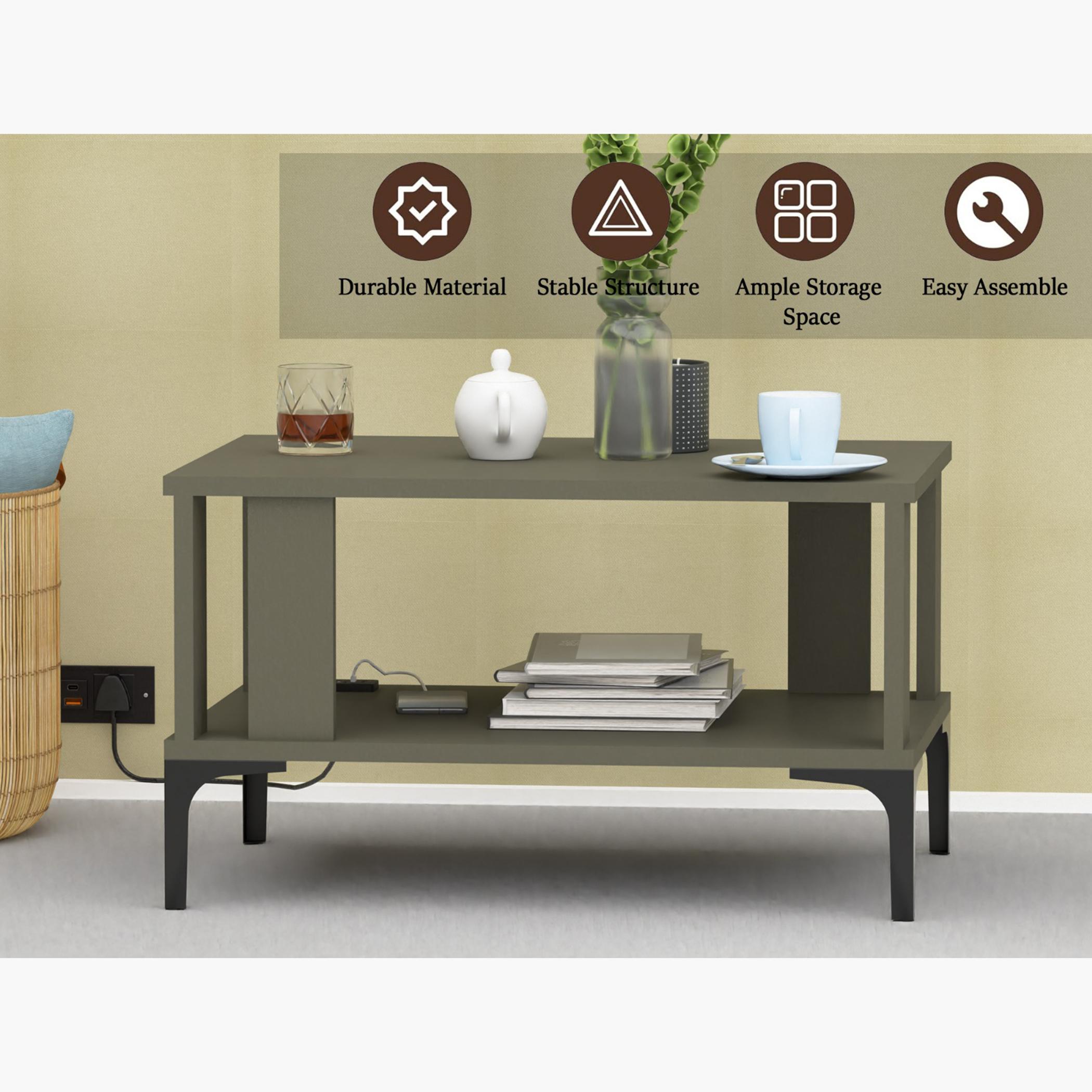 Modern Coffee Table with USB Port and Storage Shelf - 70x50x40 cm-furniture-livingroom-coffeetables-image-4