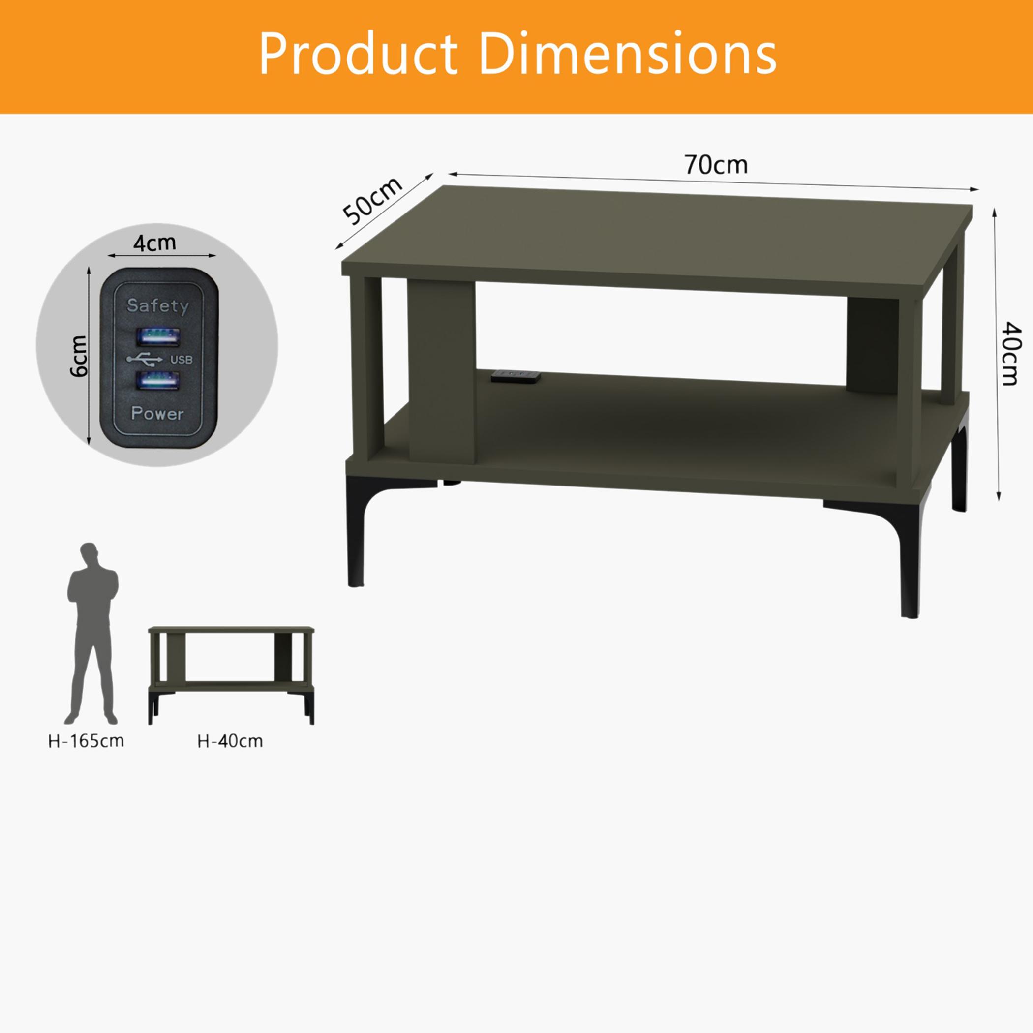 Modern Coffee Table with USB Port and Storage Shelf - 70x50x40 cm-furniture-livingroom-coffeetables-image-5