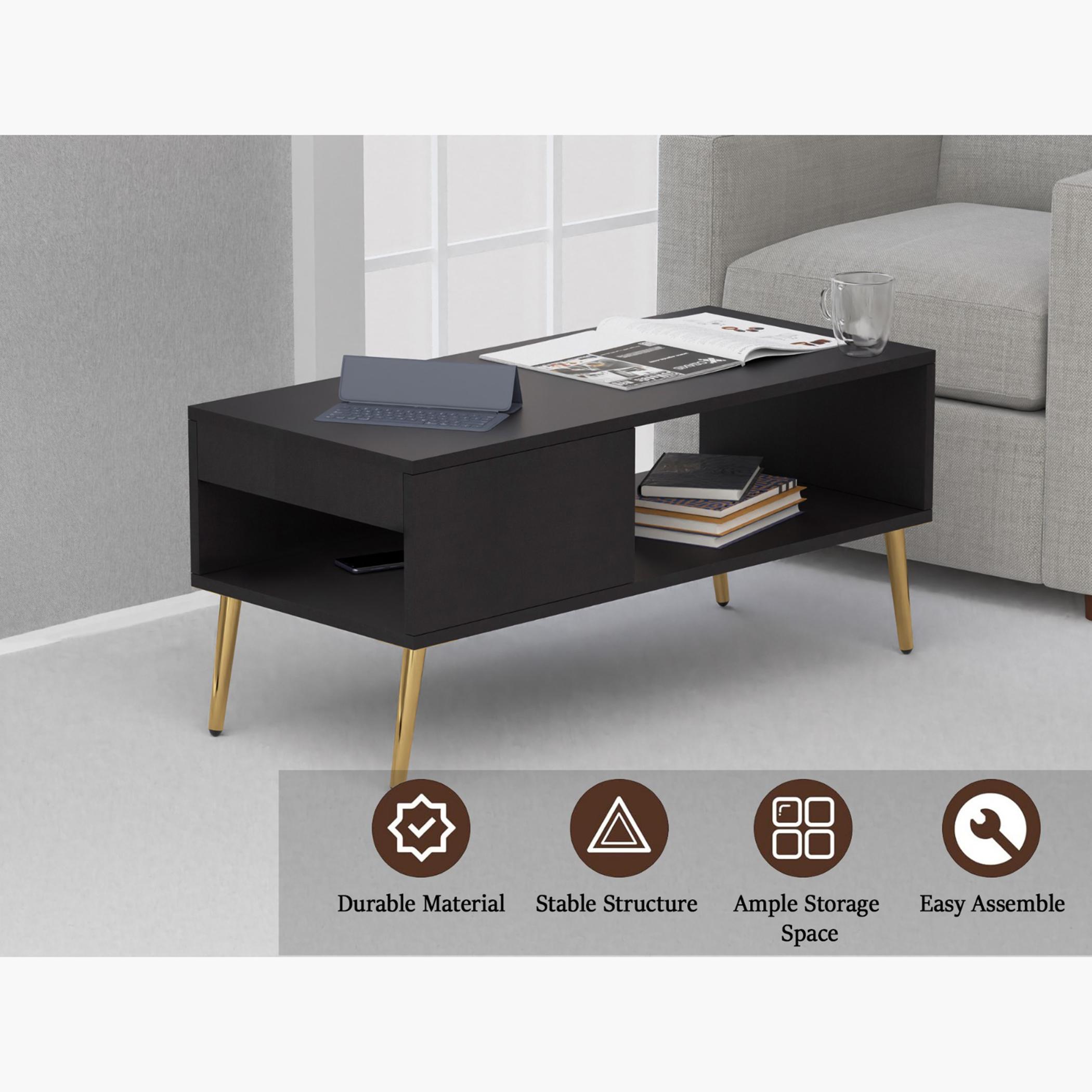 Modern Coffee Table with USB Port and Storage Shelf - 70x45x45 cm-furniture-livingroom-coffeetables-image-3