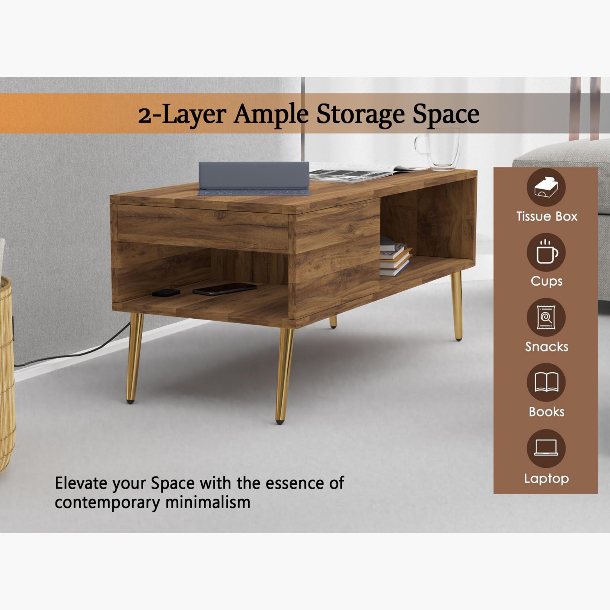 Wood Top Coffee Table - 100x45x45 cm-furniture-livingroom-coffeetables-image-4