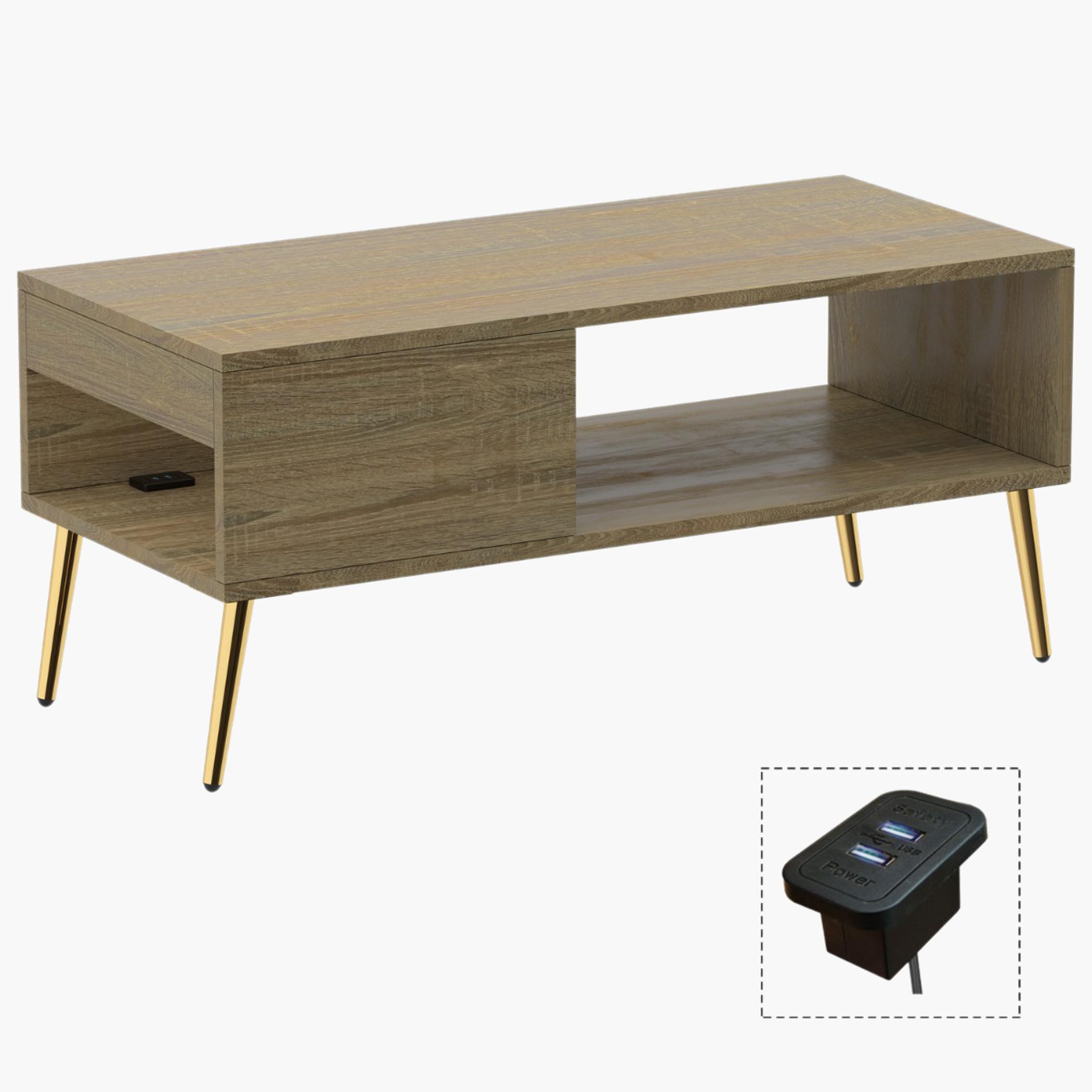 Wooden Top Coffee Table - 100x45x45 cm-furniture-livingroom-coffeetables-image-1