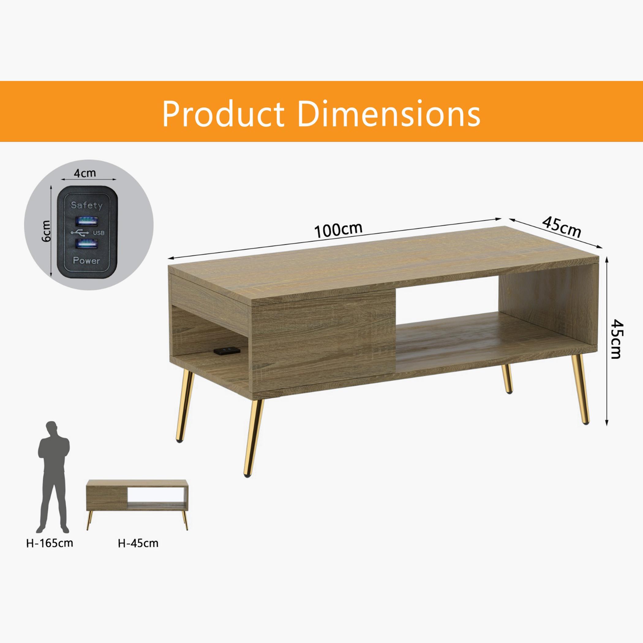 Wooden Top Coffee Table - 100x45x45 cm-furniture-livingroom-coffeetables-image-5
