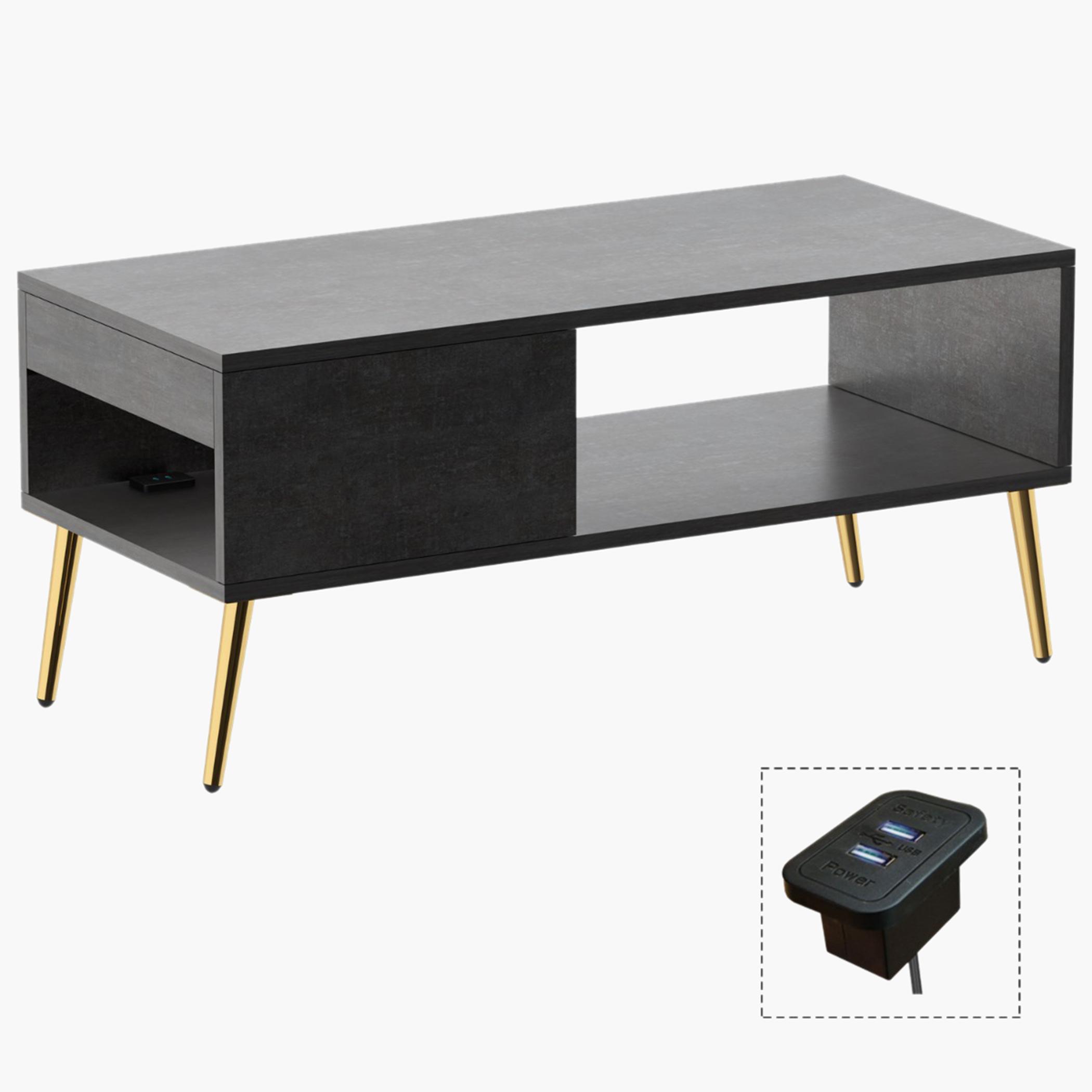 Wooden Top Coffee Table - 100x45x45 cm-furniture-livingroom-coffeetables-image-1