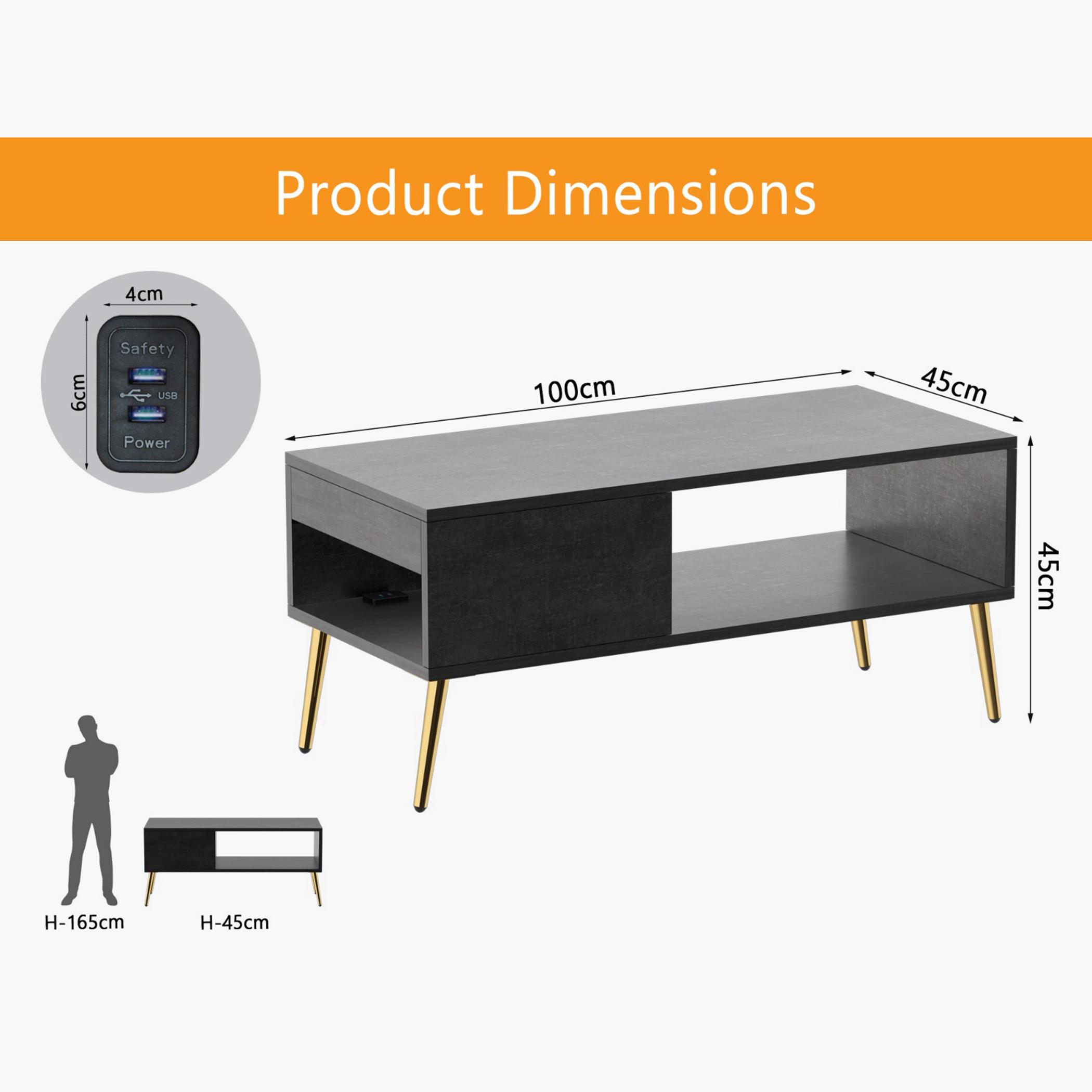 Wooden Top Coffee Table - 100x45x45 cm-furniture-livingroom-coffeetables-image-5