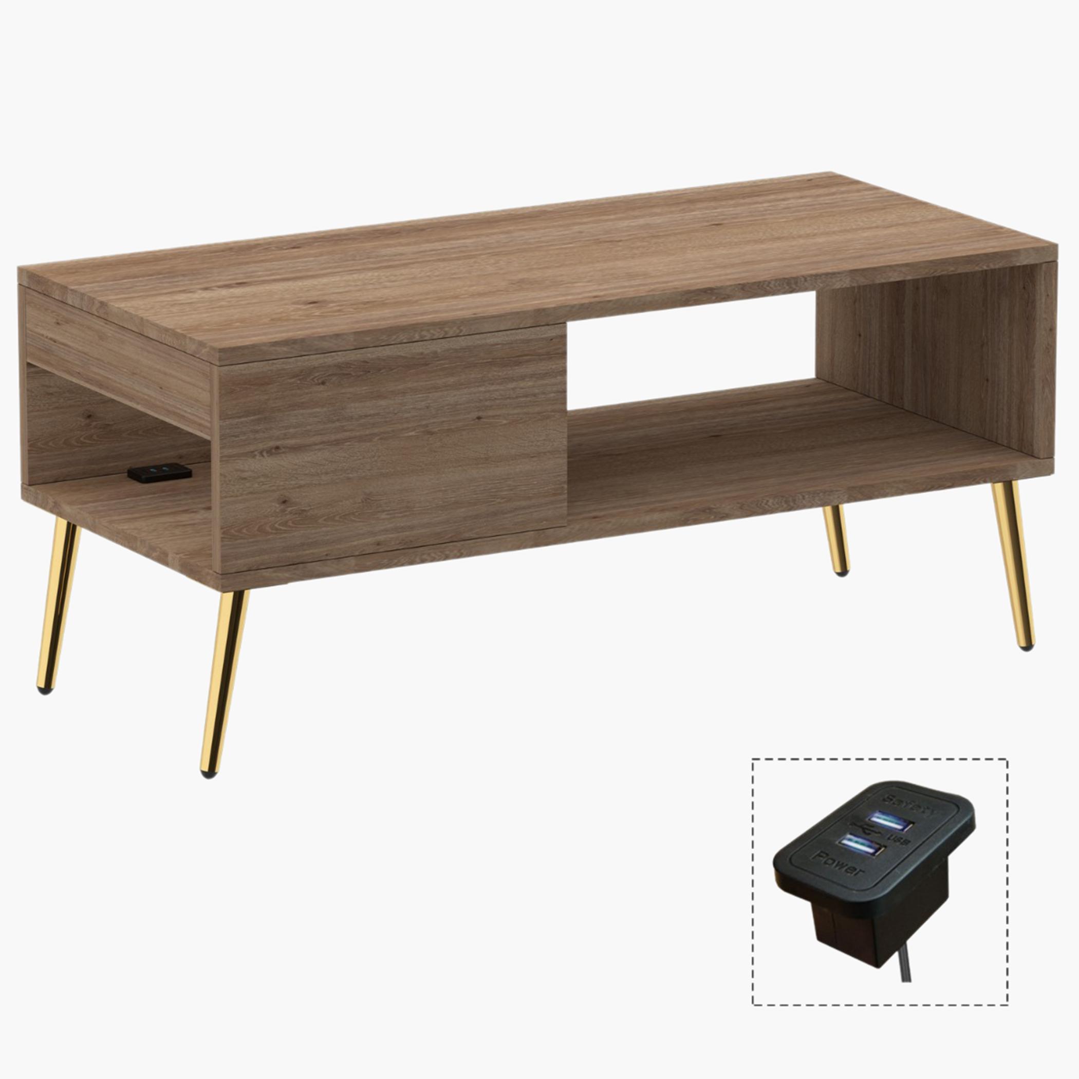 Wooden Top Coffee Table - 100x45x45 cm-furniture-livingroom-coffeetables-image-1
