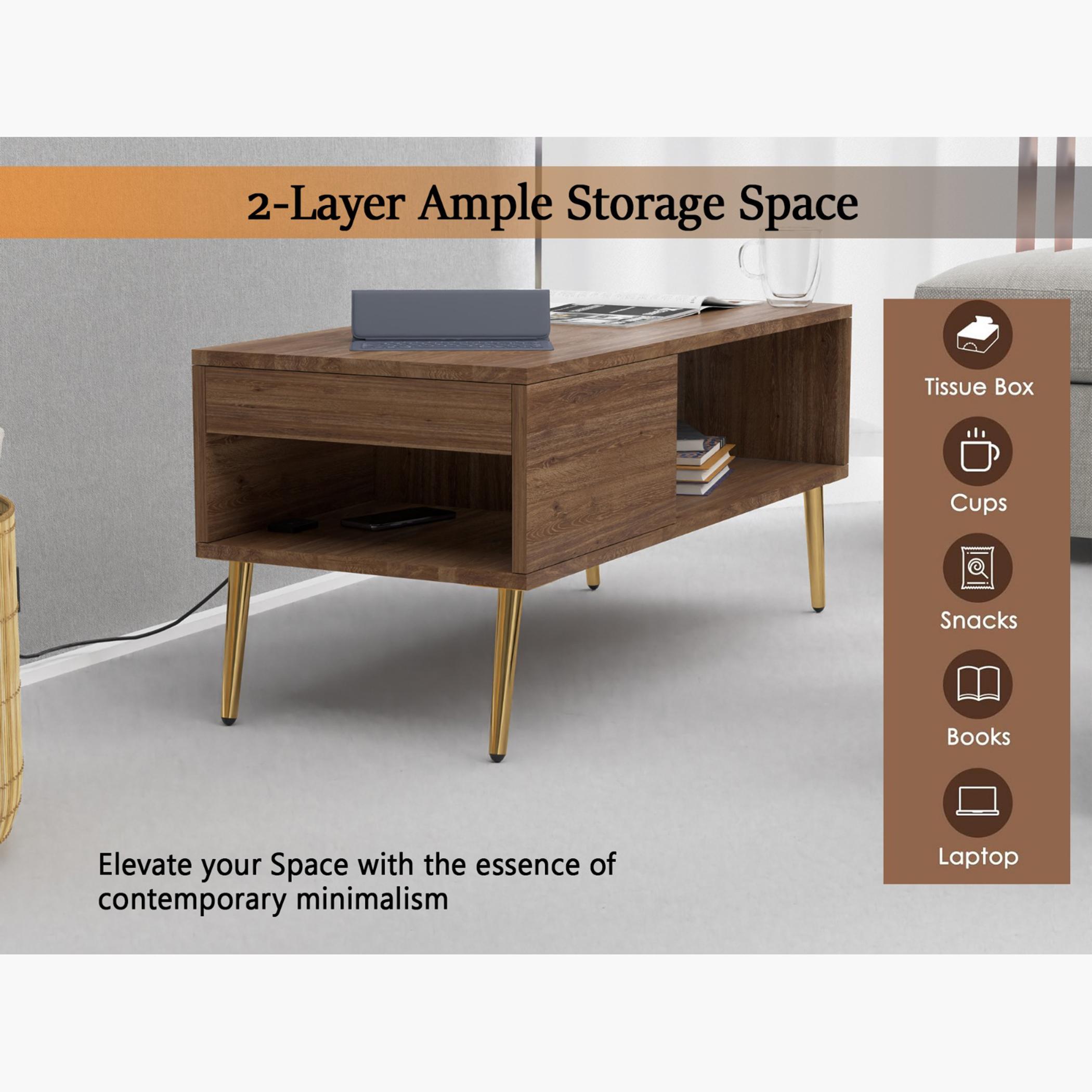 Wooden Top Coffee Table - 100x45x45 cm-furniture-livingroom-coffeetables-image-4