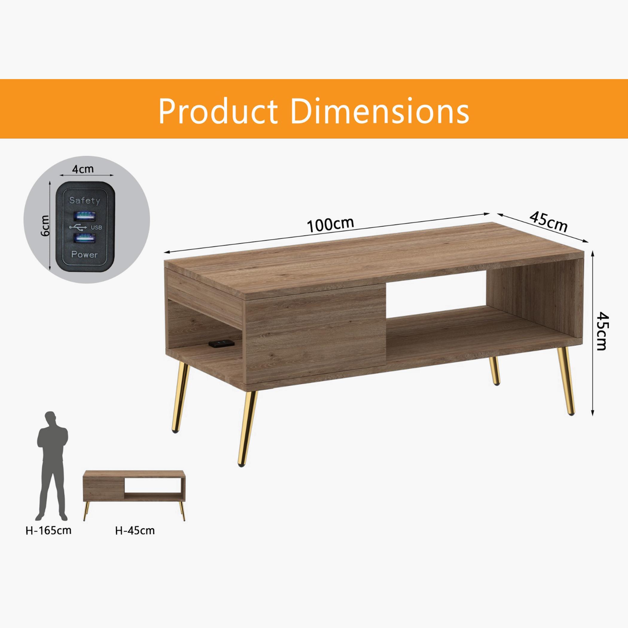Wooden Top Coffee Table - 100x45x45 cm-furniture-livingroom-coffeetables-image-5