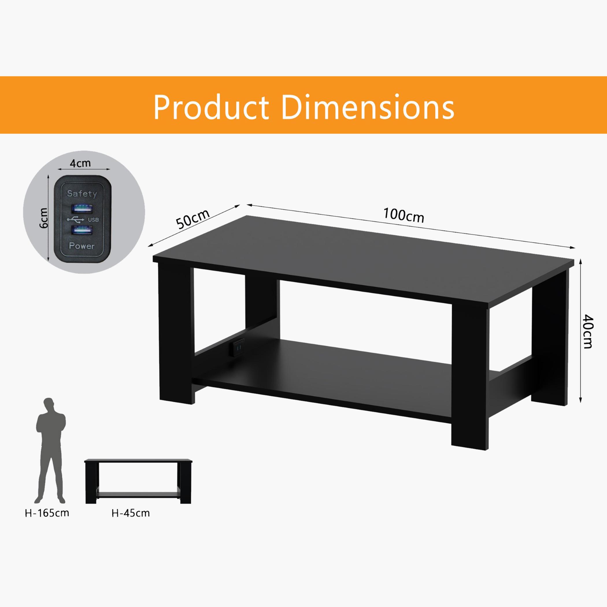 Wooden Top Coffee Table - 100x50x40 cm-furniture-livingroom-coffeetables-image-5