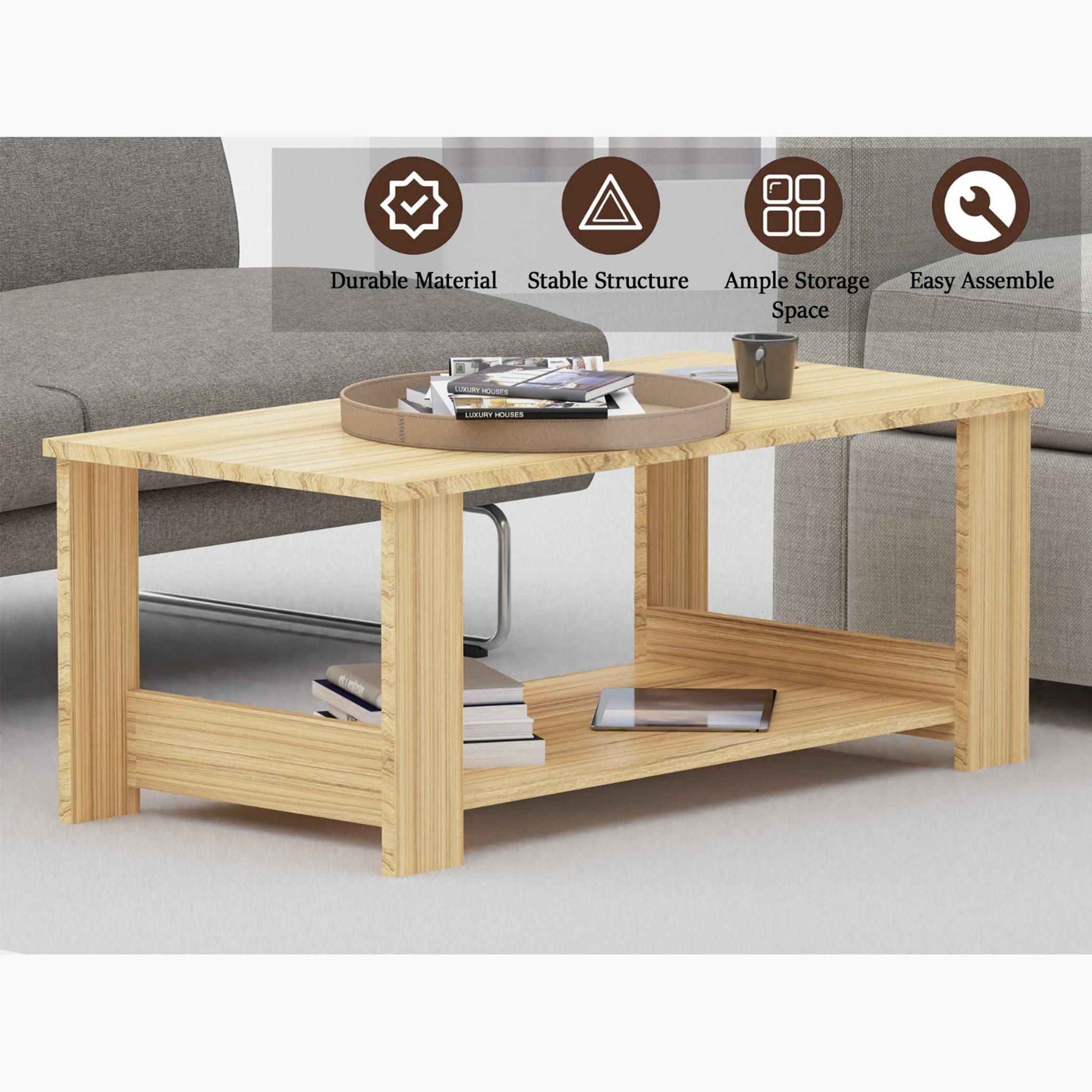 Wooden Top Coffee Table - 100x50x40 cm-furniture-livingroom-coffeetables-image-3