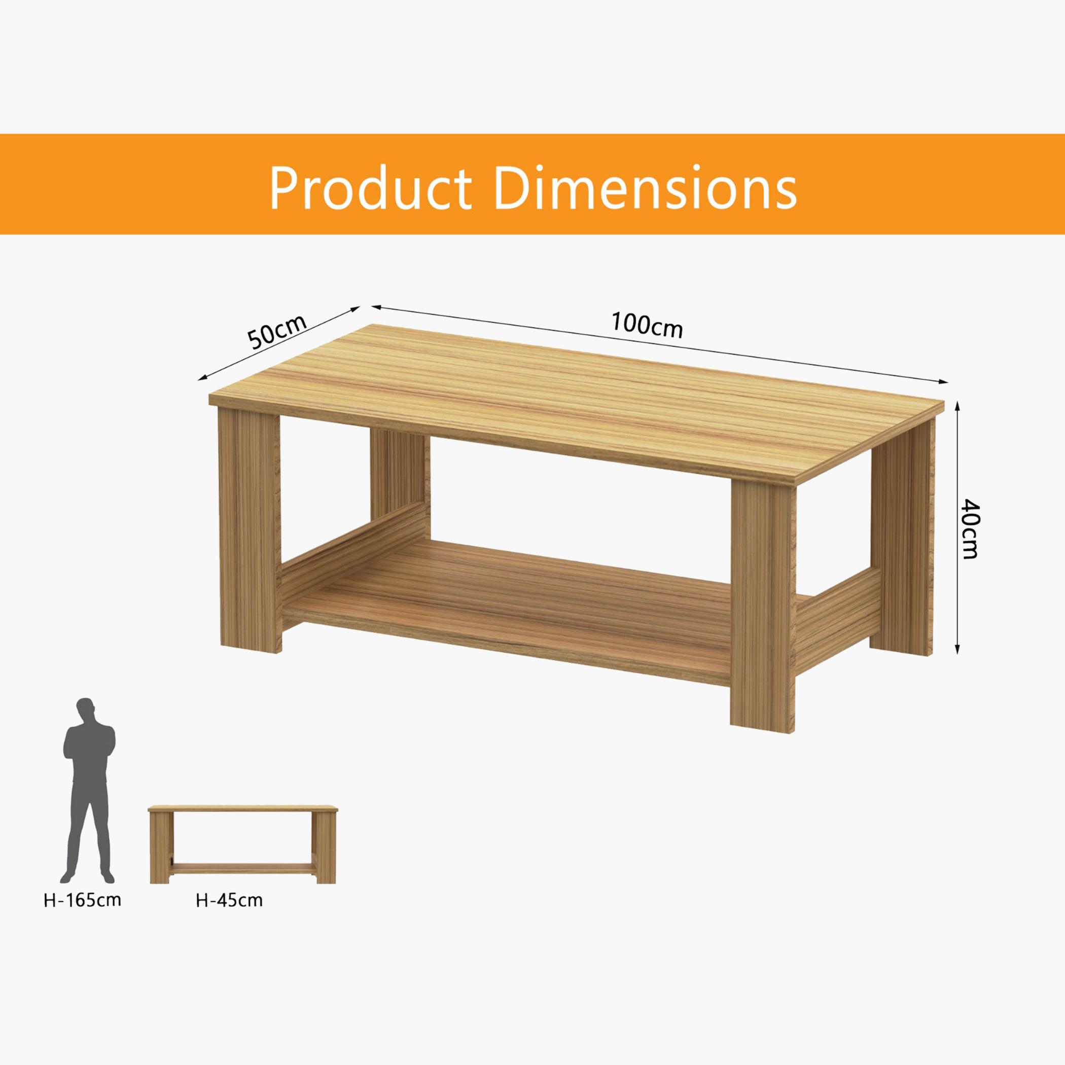 Wooden Top Coffee Table - 100x50x40 cm-furniture-livingroom-coffeetables-image-5