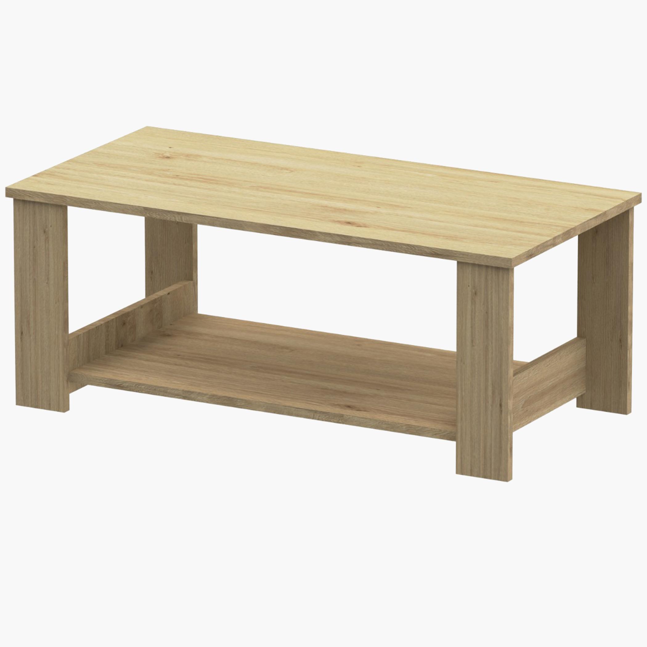Modern Coffee Table with Two Tier Storage Shelf - 100x50x40 cm-furniture-livingroom-coffeetables-image-1