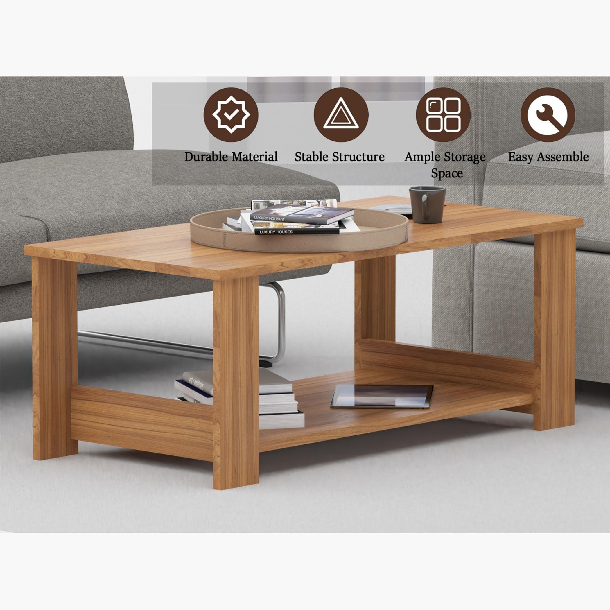 Wooden Top Coffee Table - 100x50x40 cm-furniture-livingroom-coffeetables-image-3