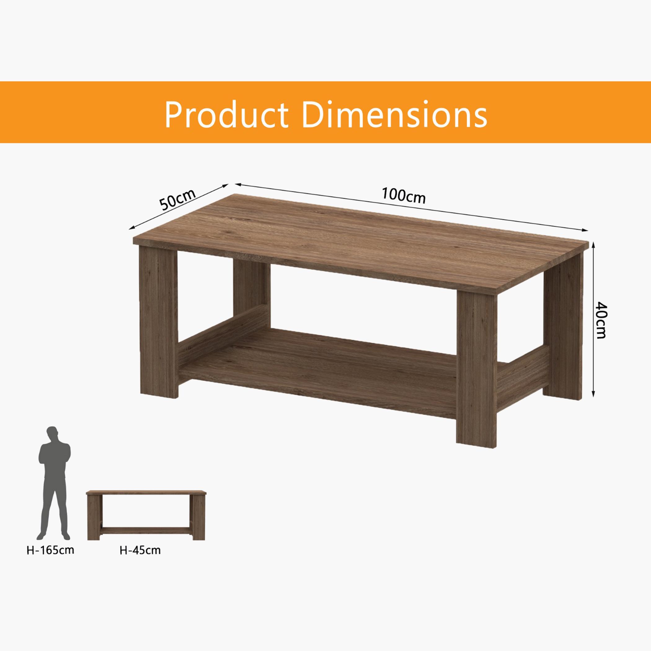 Wooden Top Coffee Table - 100x50x40 cm-furniture-livingroom-coffeetables-image-5