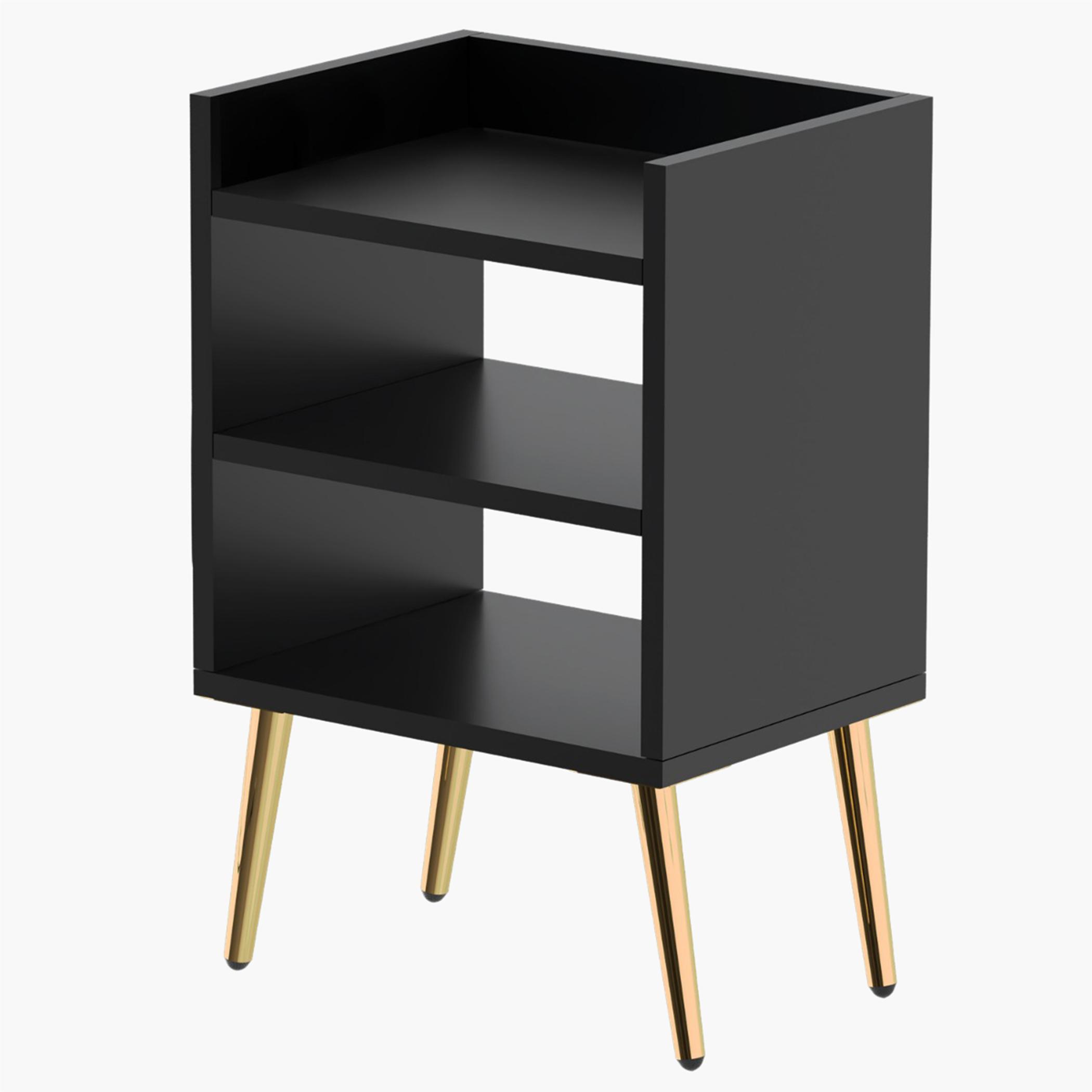 Wooden Nightstand with Shelf - 40x30x62 cm-furniture-bedroom-nightstands-image-1