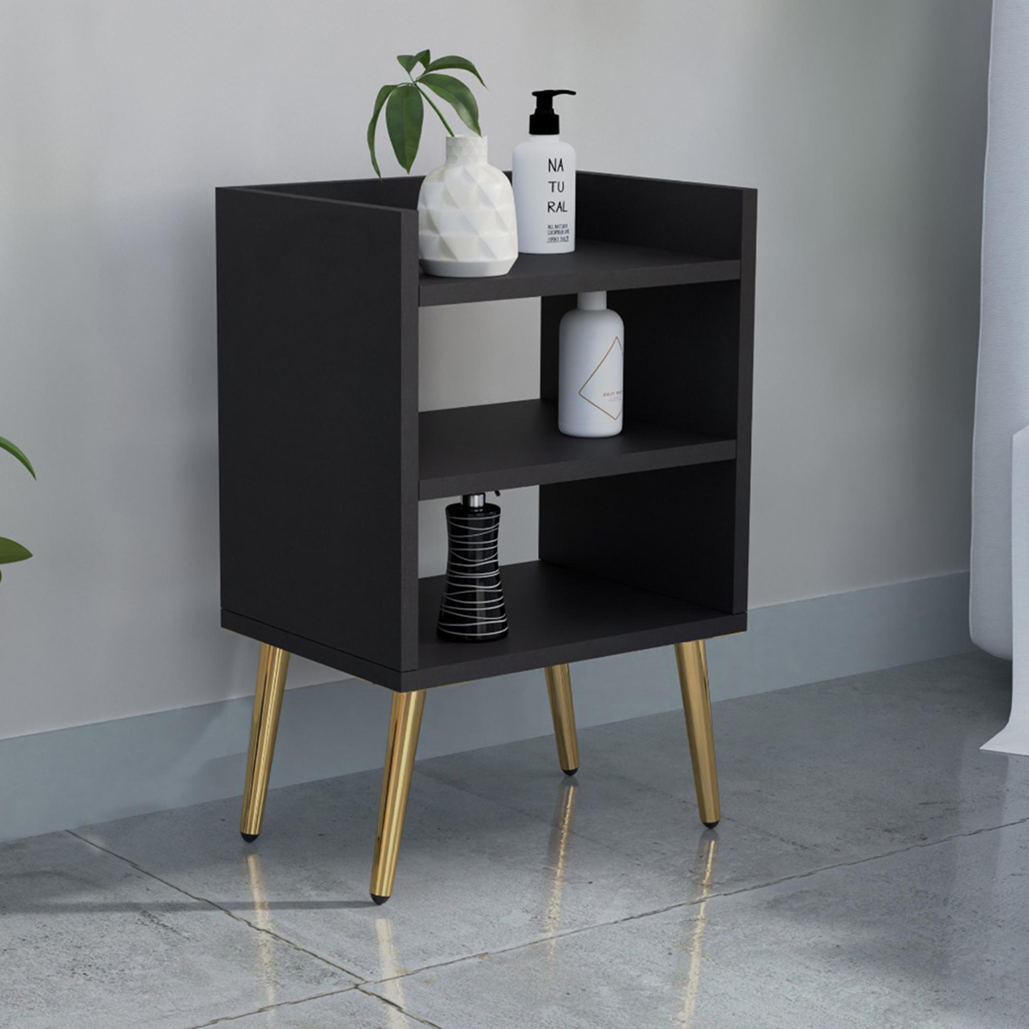 Wooden Nightstand with Shelf - 40x30x62 cm-furniture-bedroom-nightstands-image-2