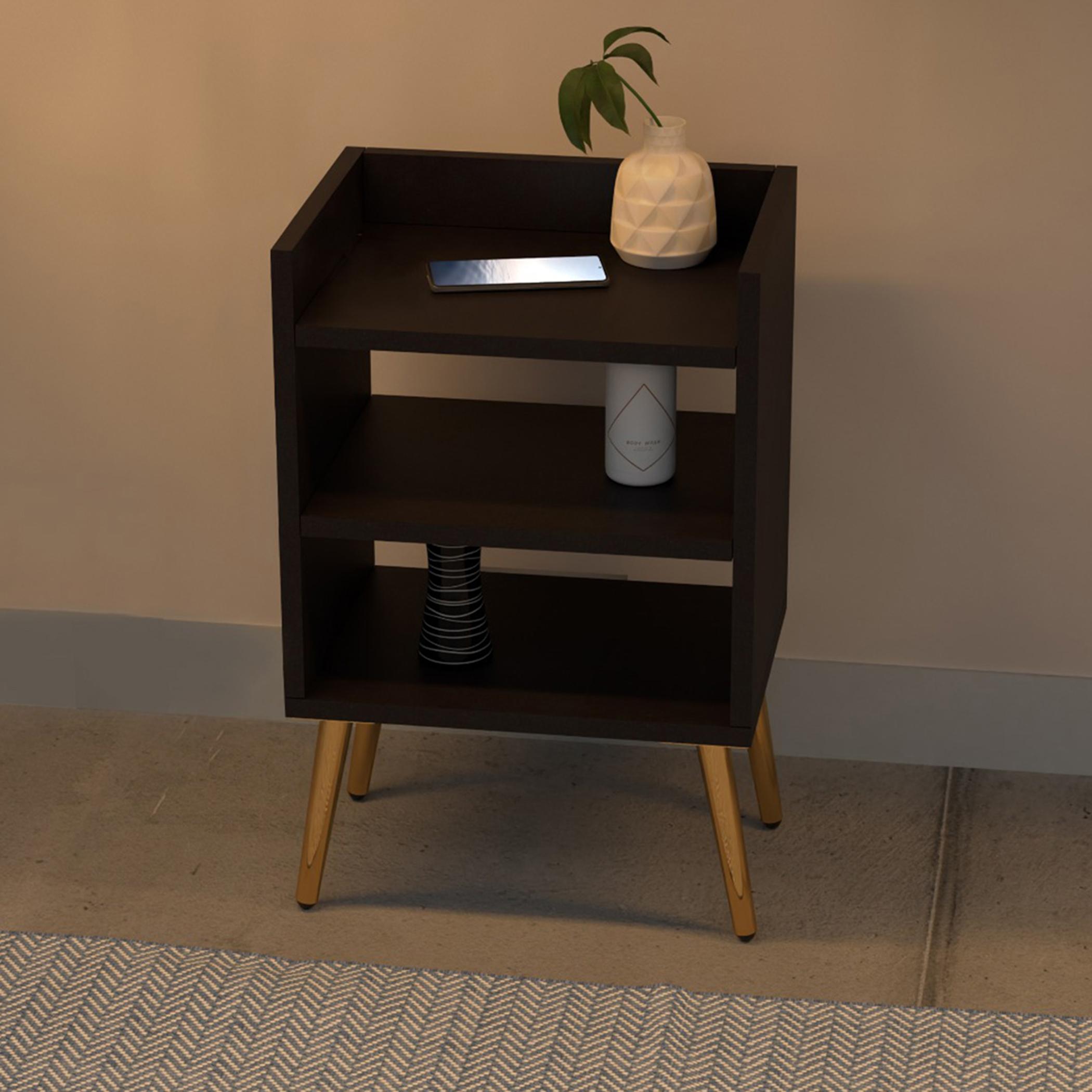 Wooden Nightstand with Shelf - 40x30x62 cm-furniture-bedroom-nightstands-image-3