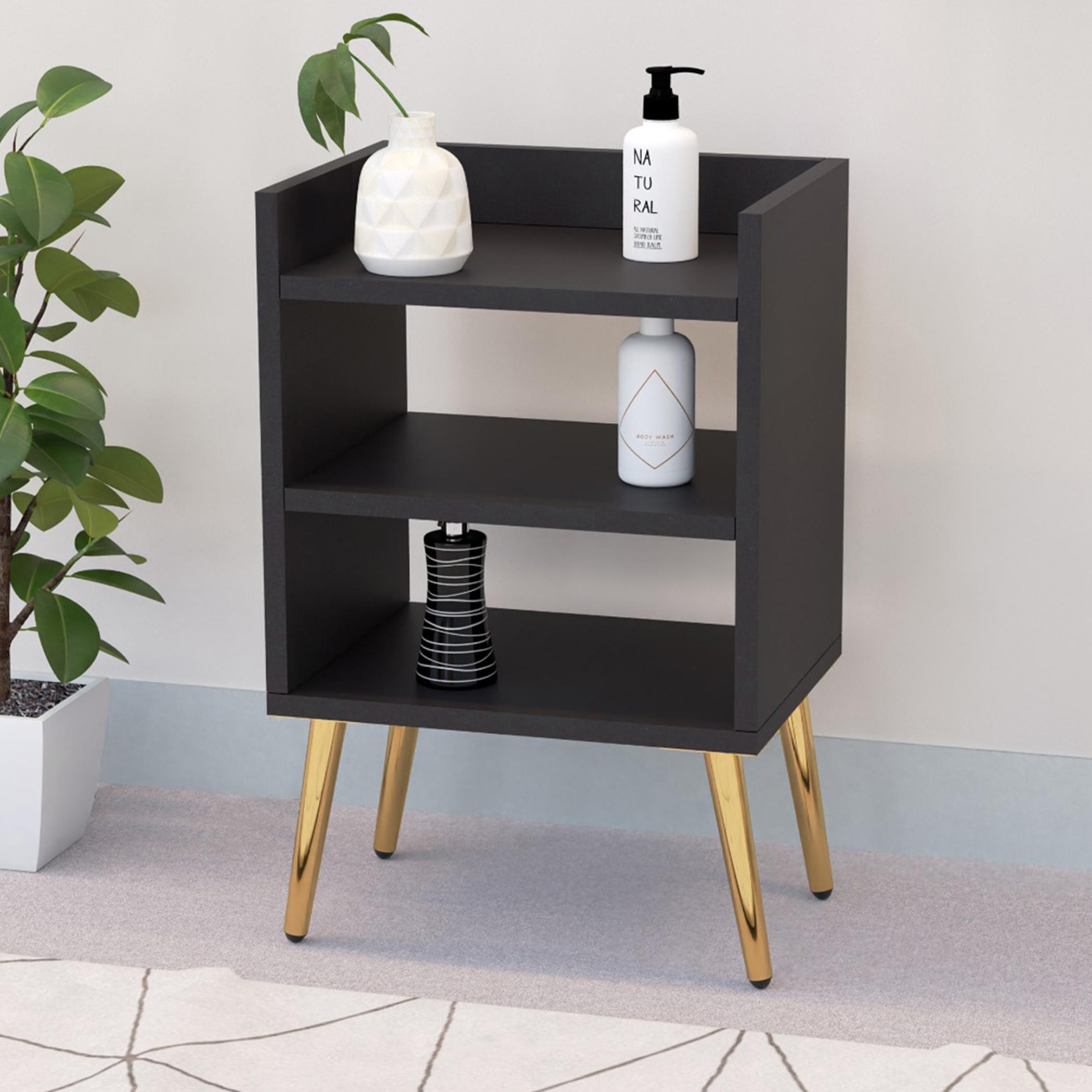 Wooden Nightstand with Shelf - 40x30x62 cm-furniture-bedroom-nightstands-image-4