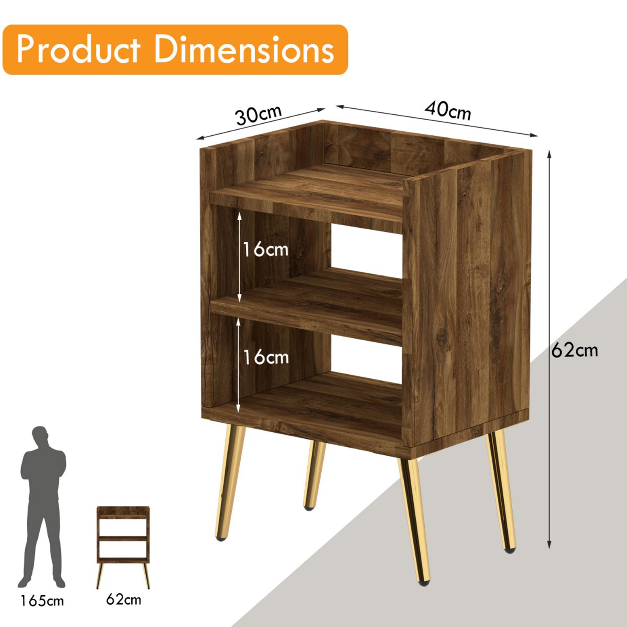 Modern Night Stand with Storage Shelf - 40x30x62 cm-furniture-bedroom-nightstands-image-5