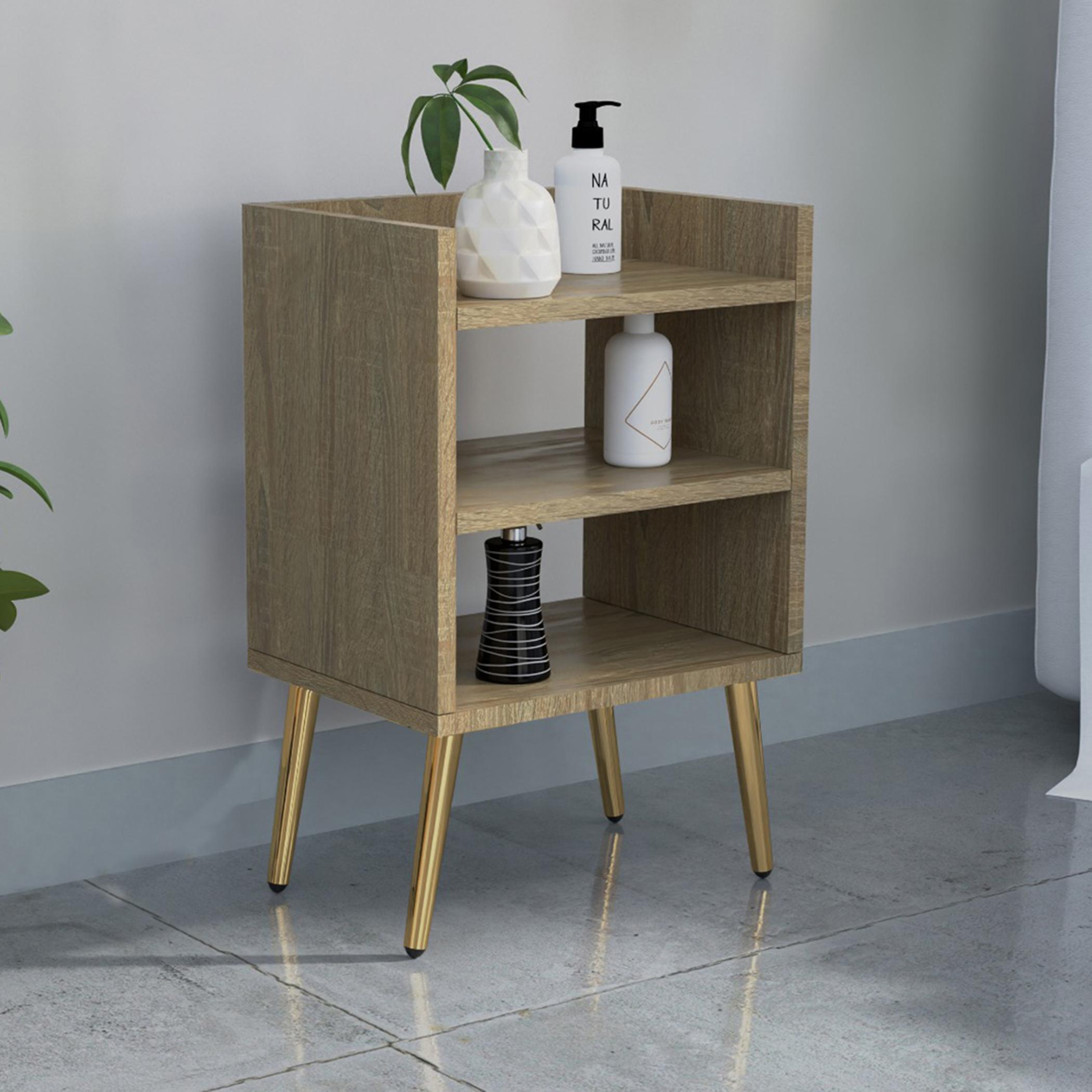 Wooden Nightstand with Shelf - 40x30x62 cm-furniture-bedroom-nightstands-image-2