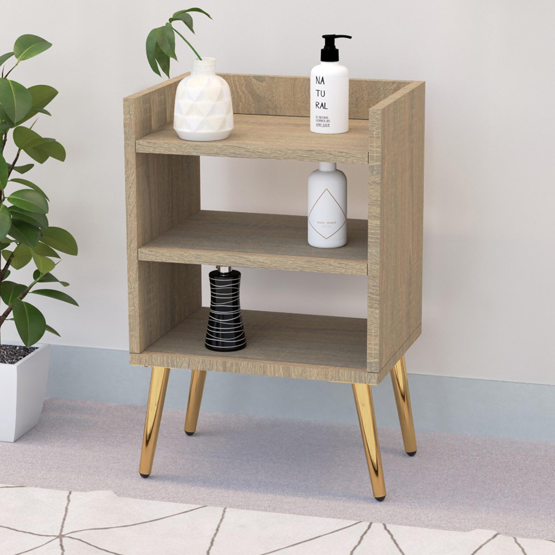 Wooden Nightstand with Shelf - 40x30x62 cm-furniture-bedroom-nightstands-image-4