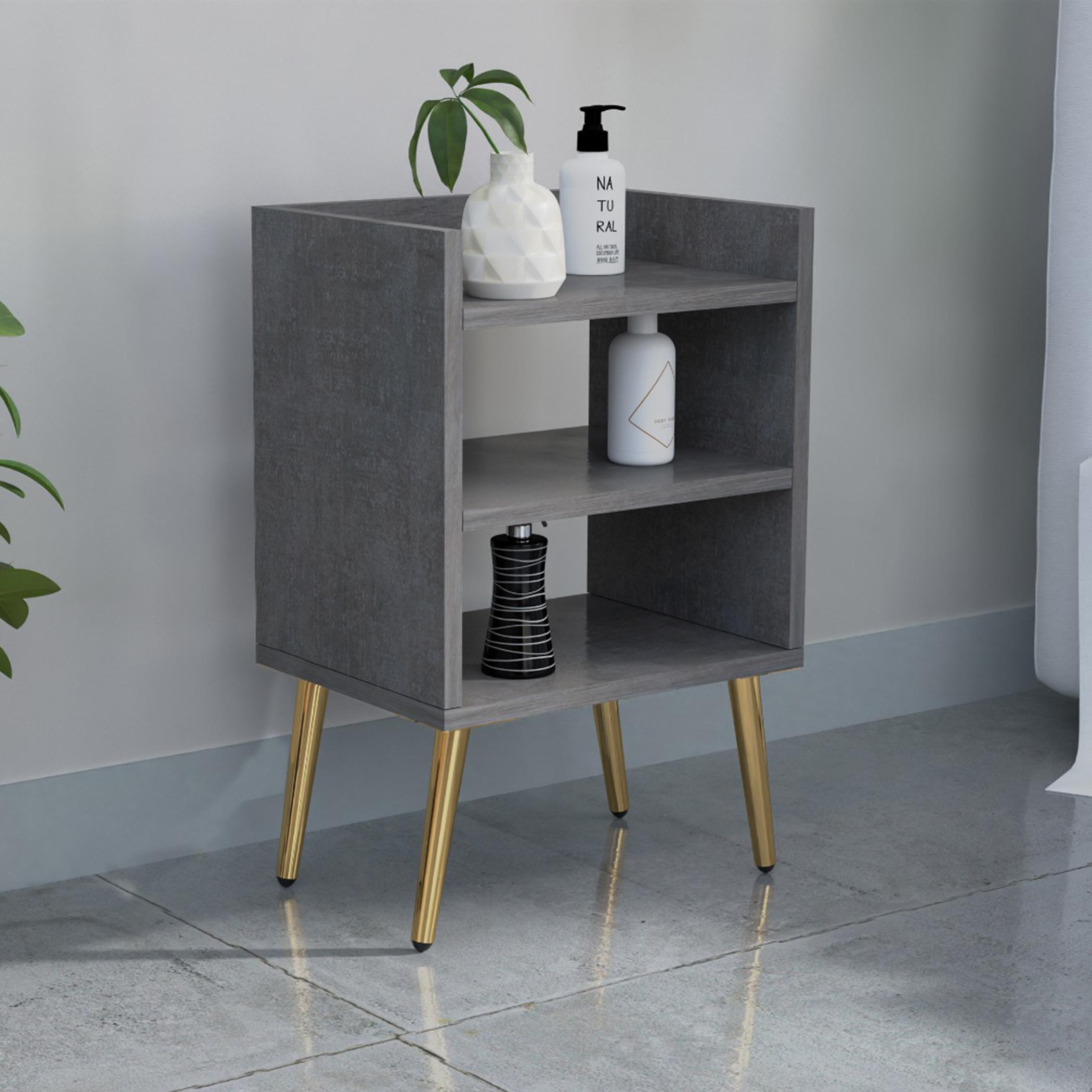 Modern Night Stand with Storage Shelf - 40x30x62 cm-furniture-bedroom-nightstands-image-2