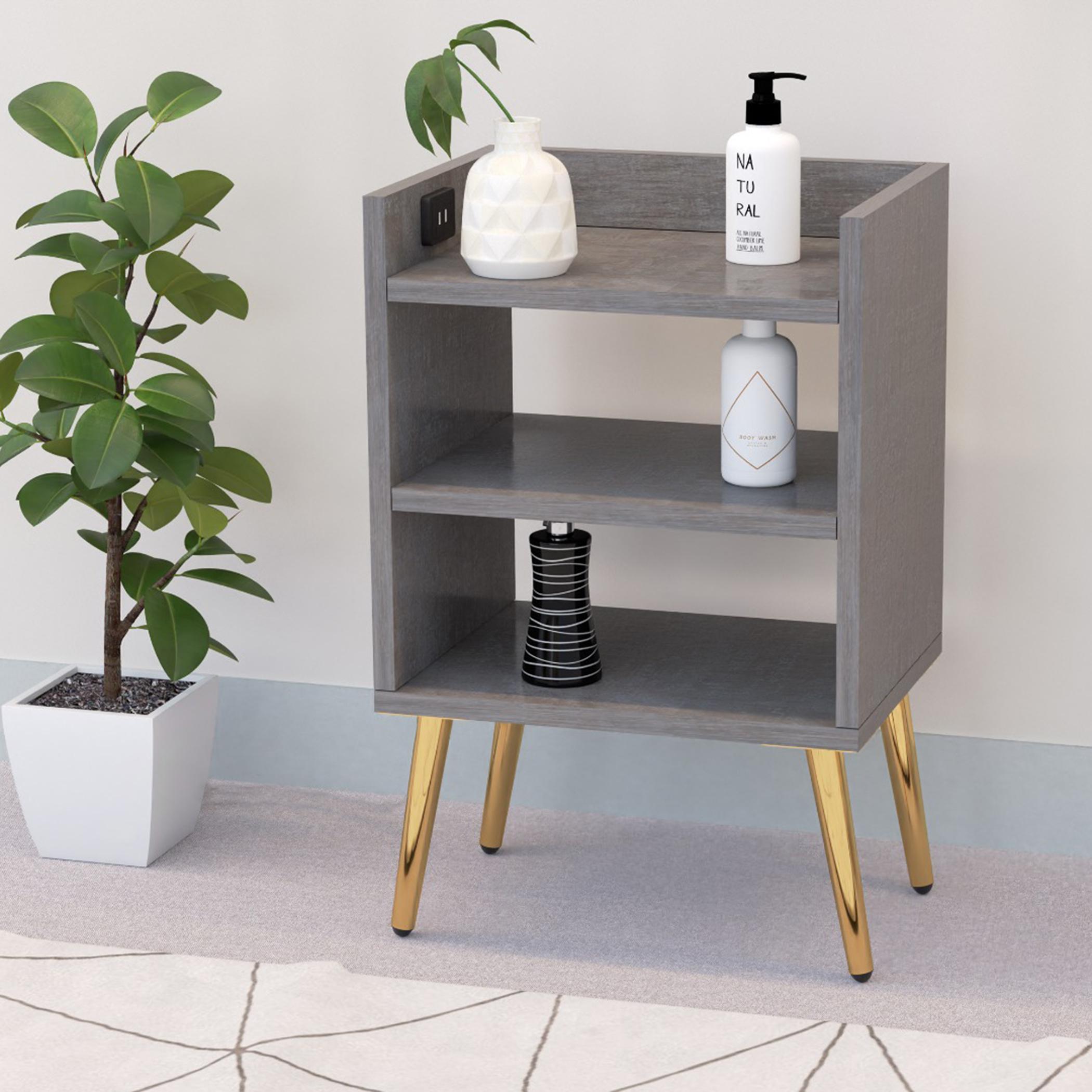 Modern Night Stand with Storage Shelf - 40x30x62 cm-furniture-bedroom-nightstands-image-4