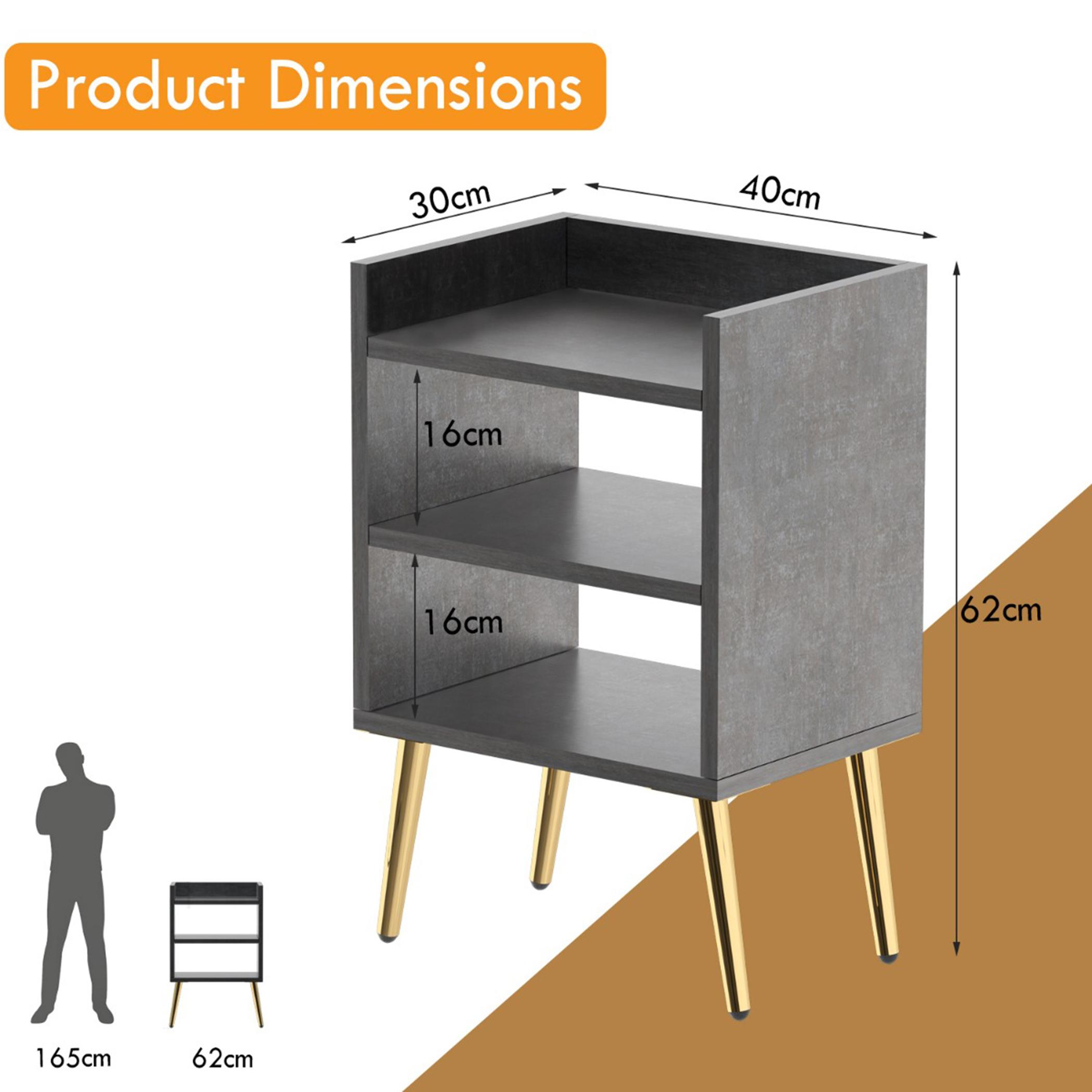 Modern Night Stand with Storage Shelf - 40x30x62 cm-furniture-bedroom-nightstands-image-5