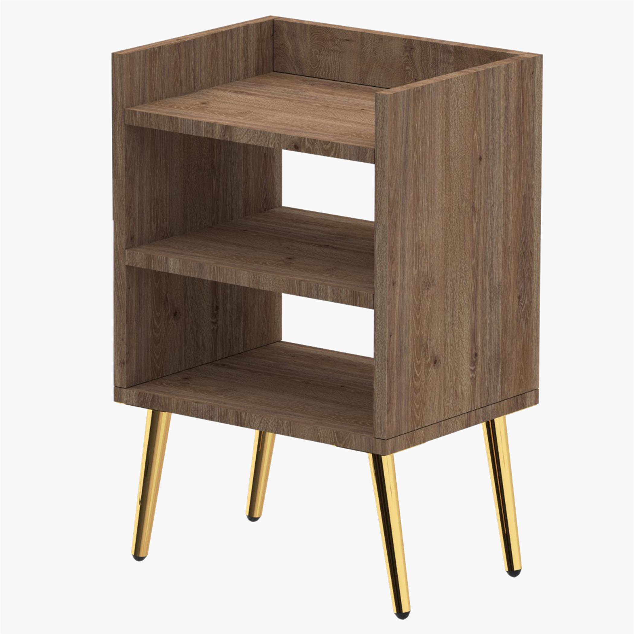 Wooden Nightstand with Shelf - 40x30x62 cm-furniture-bedroom-nightstands-image-1