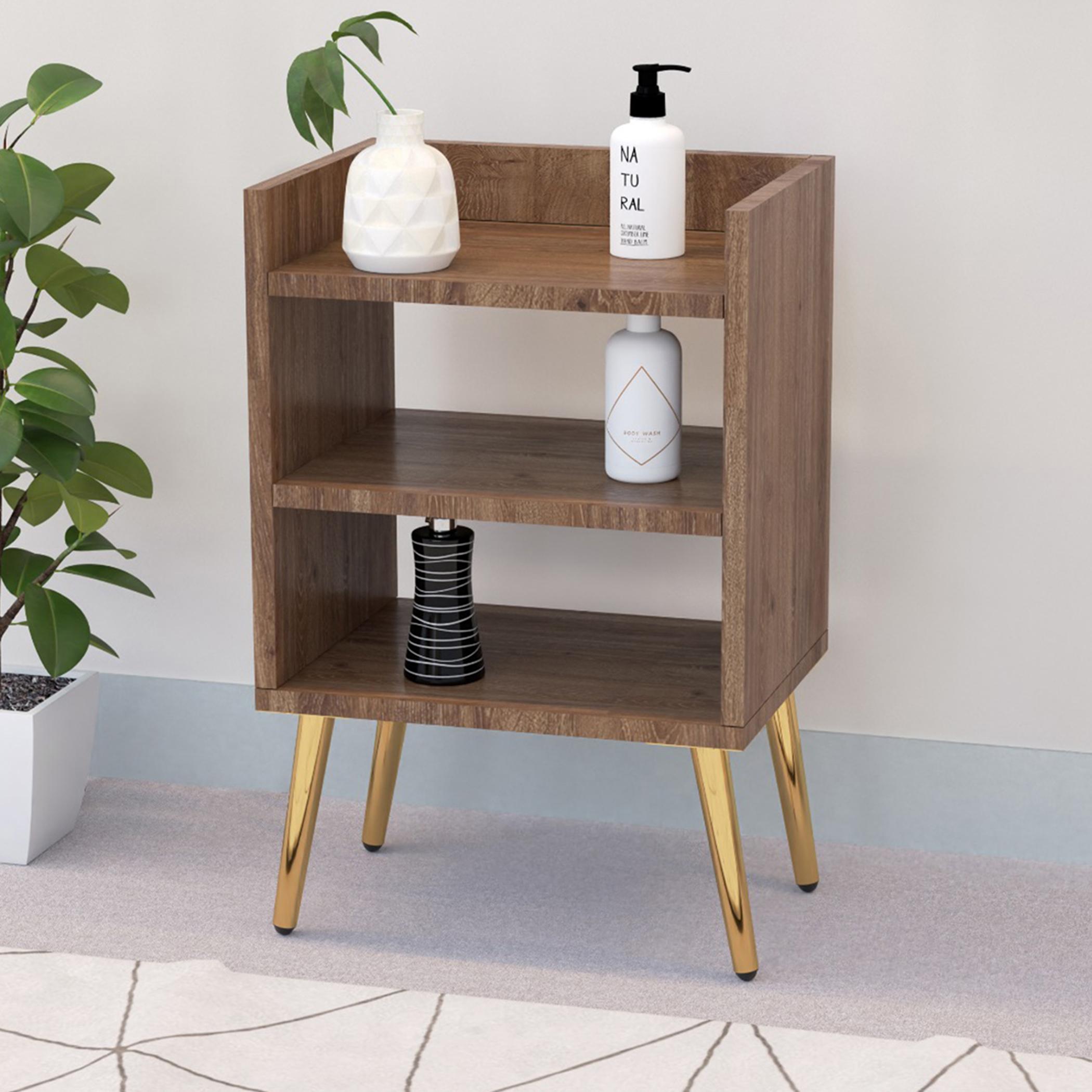 Wooden Nightstand with Shelf - 40x30x62 cm-furniture-bedroom-nightstands-image-4