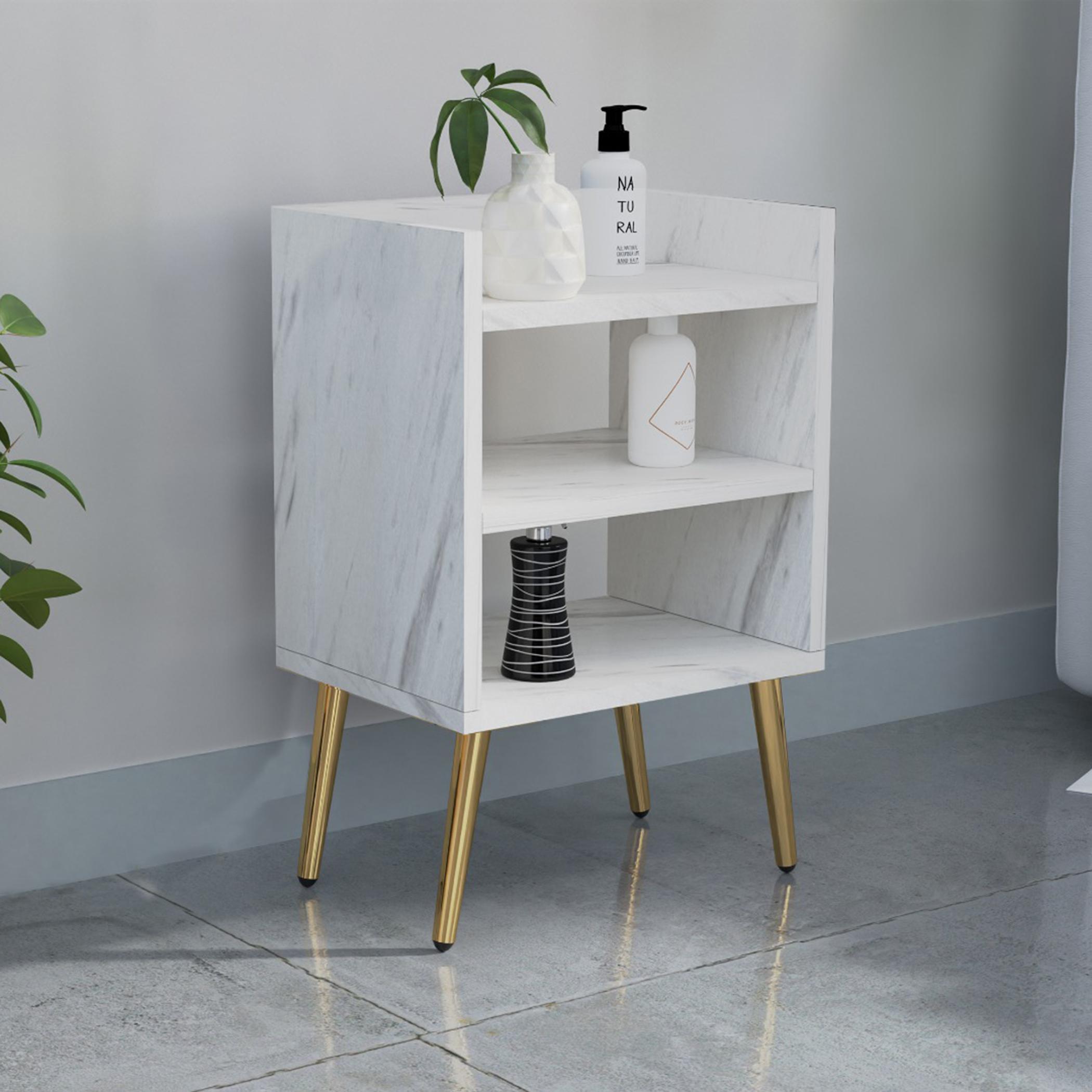 Modern Night Stand with Storage Shelf - 40x30x62 cm-furniture-bedroom-nightstands-image-2