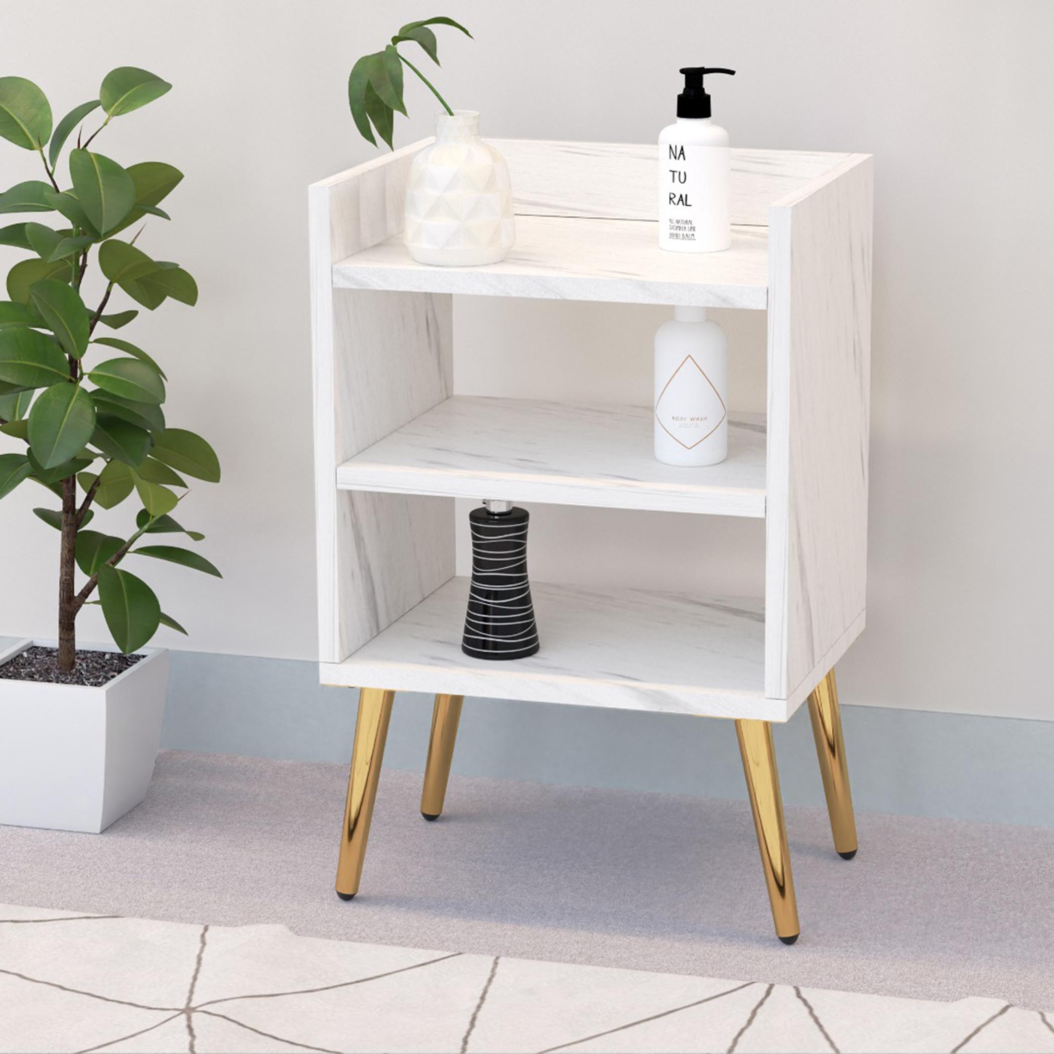 Modern Night Stand with Storage Shelf - 40x30x62 cm-furniture-bedroom-nightstands-image-4